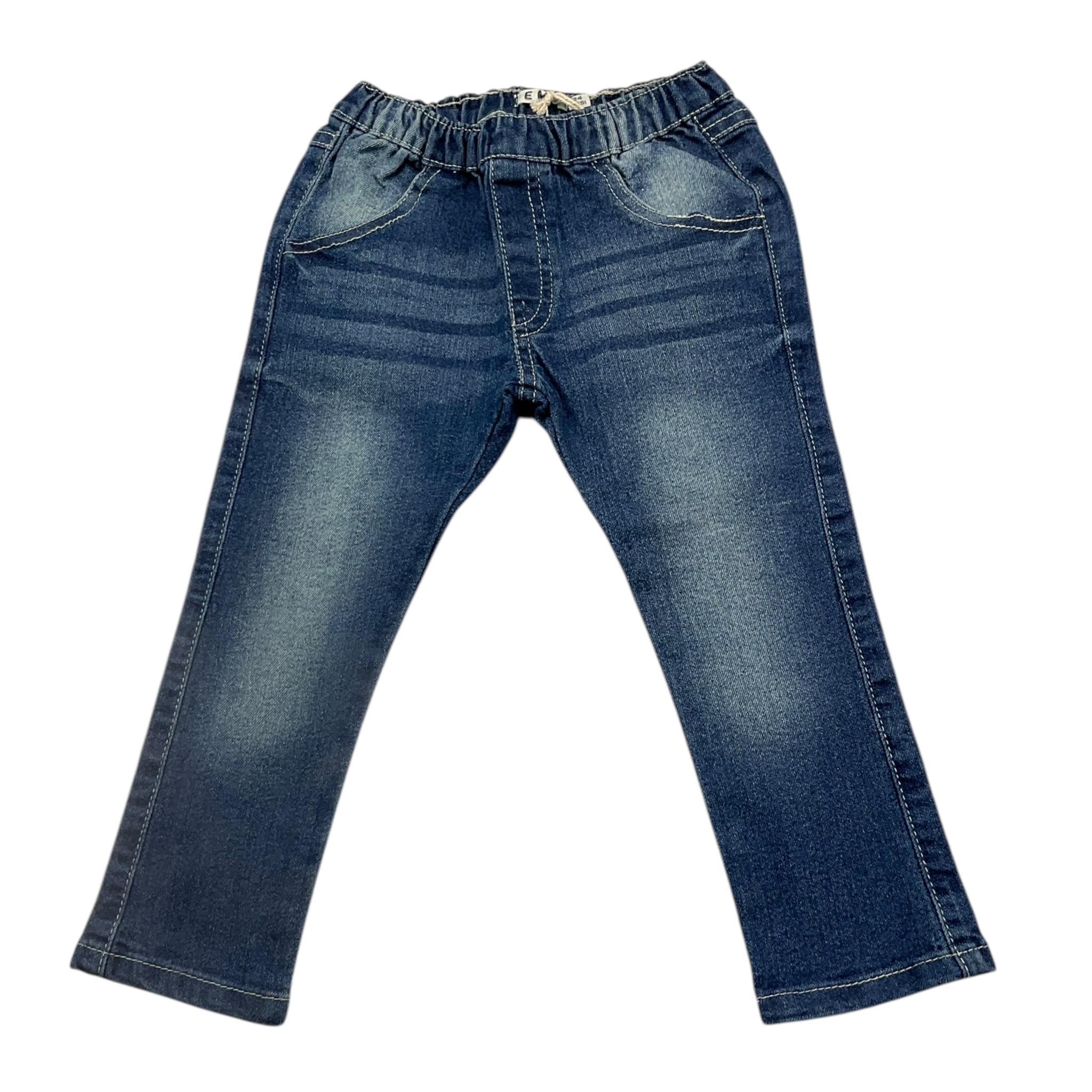 EMC jeans tinta unita con elastico in vita Blu per Neonata BZ7095 BLU EMC