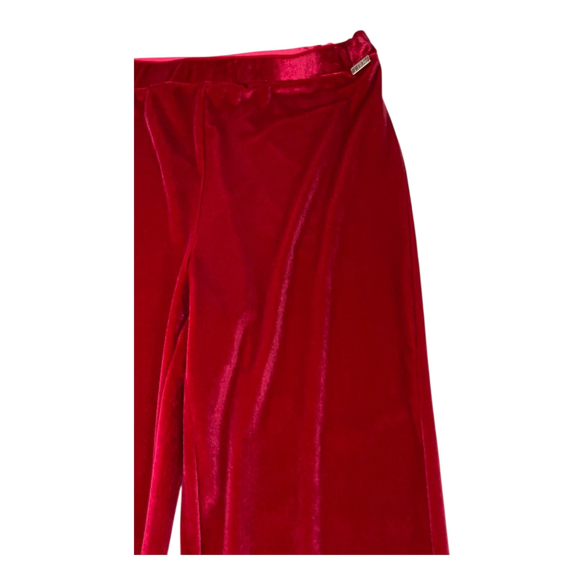 LIU JO pantalone tinta unita in velluto modello a zampa Rosso per Bambina GF3222 ROSSO LIU JO