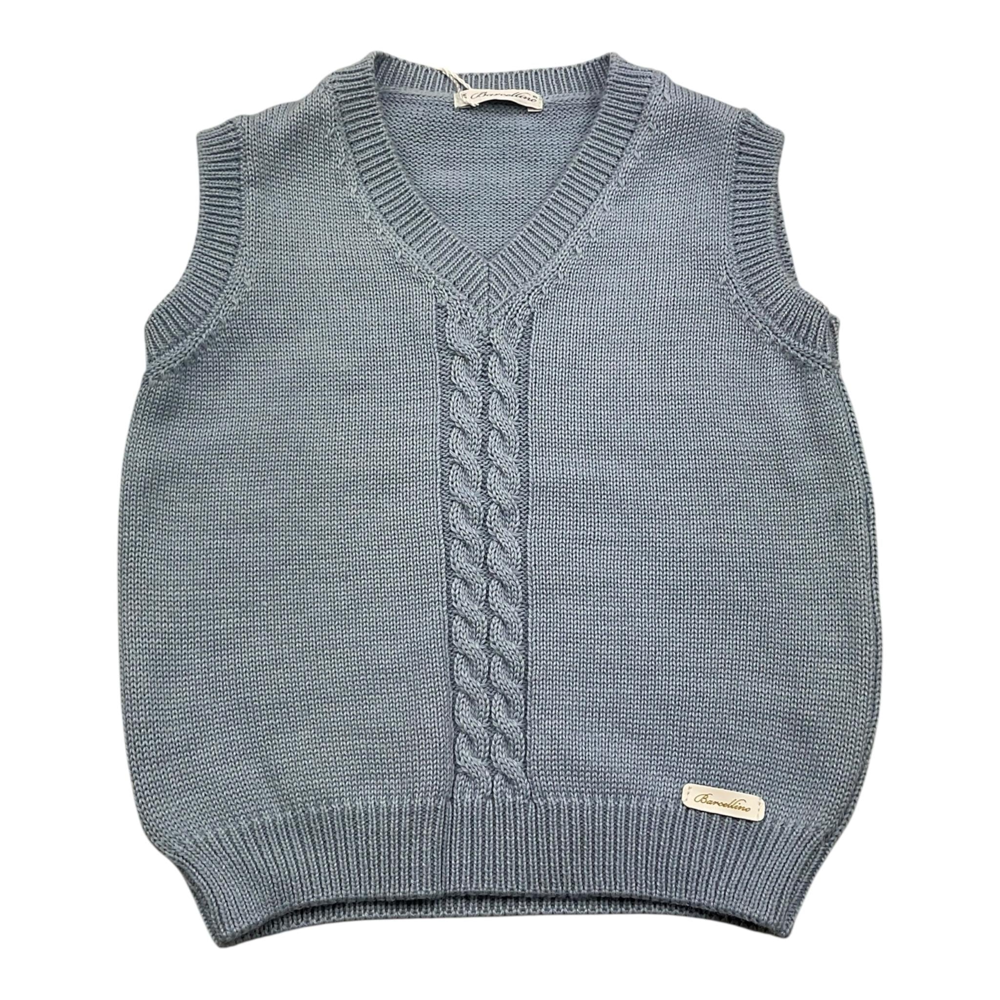 BARCELLINO gilet tinta unita con trecce Azzurro per Neonato 105608X AZZURRO BARCELLINO