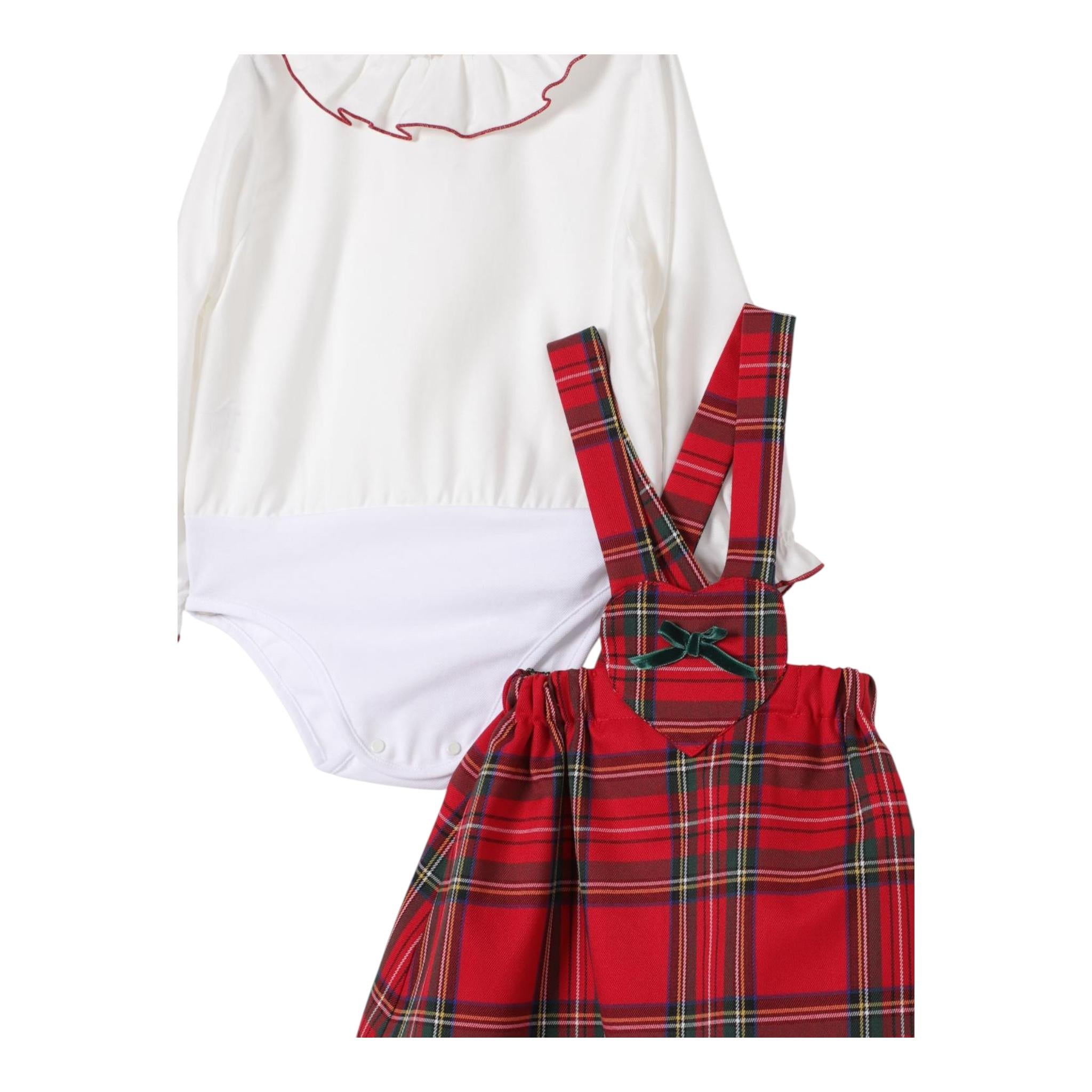 LA STUPENDERIA completo 2pz salopette-body Bianco/rosso per Neonata TBCT02 BIANCO/ROSSO LA STUPENDERIA