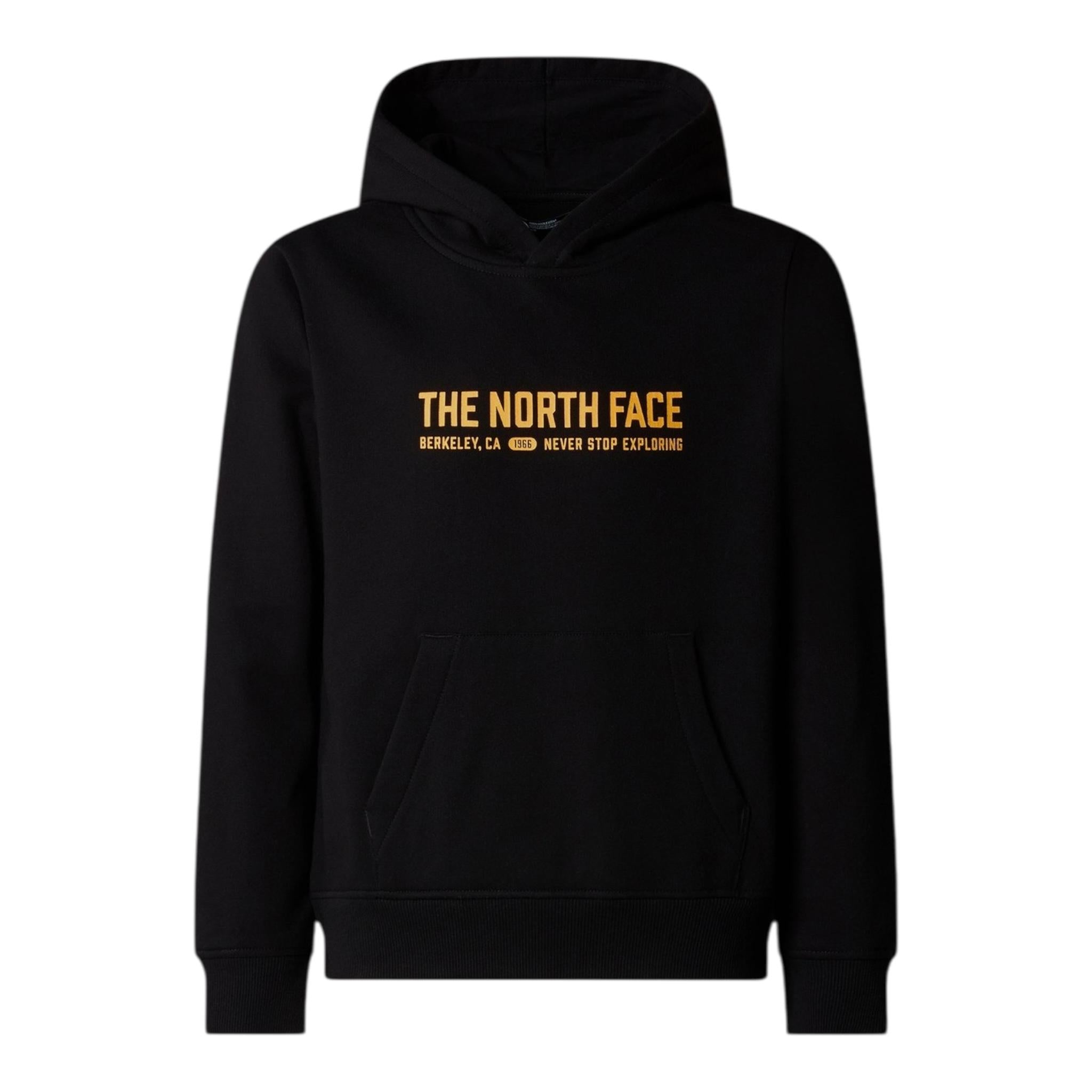 THE NORTH FACE felpa chiusa con cappuccio tinta unita con logo Nero per Bambino NF0A89HBJK31L NERO THE NORTH FACE
