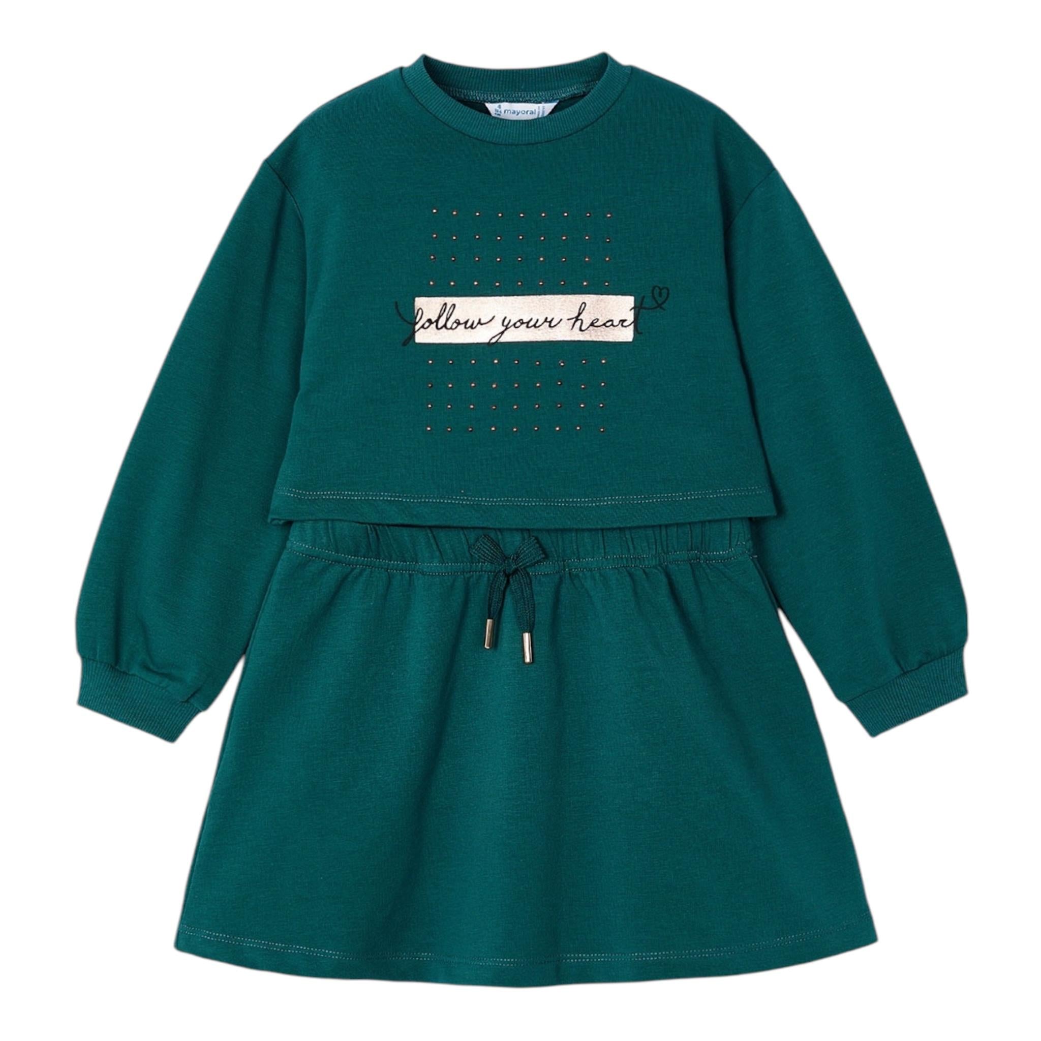 MAYORAL completo 2pz felpa-shorts tinta unita Verde per Bambina 4927 VERDE MAYORAL