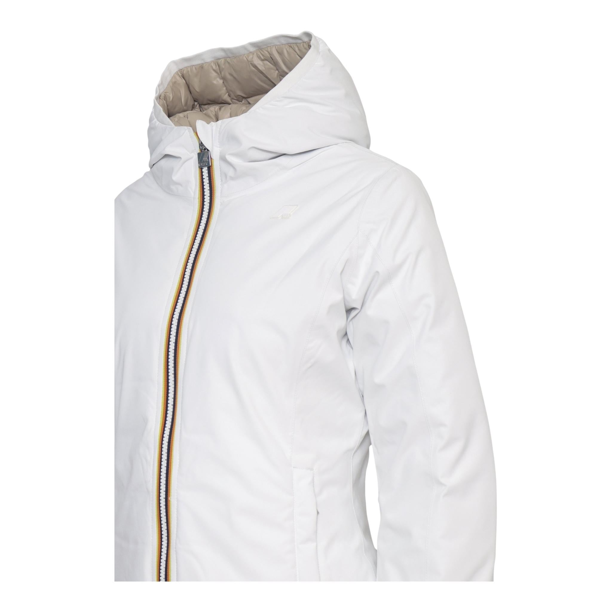 K-WAY giubbino reversibile con zip e cappuccio bicolore Bianco/beige per Bambina K5123QWX BIANCO/BEIGE K-WAY