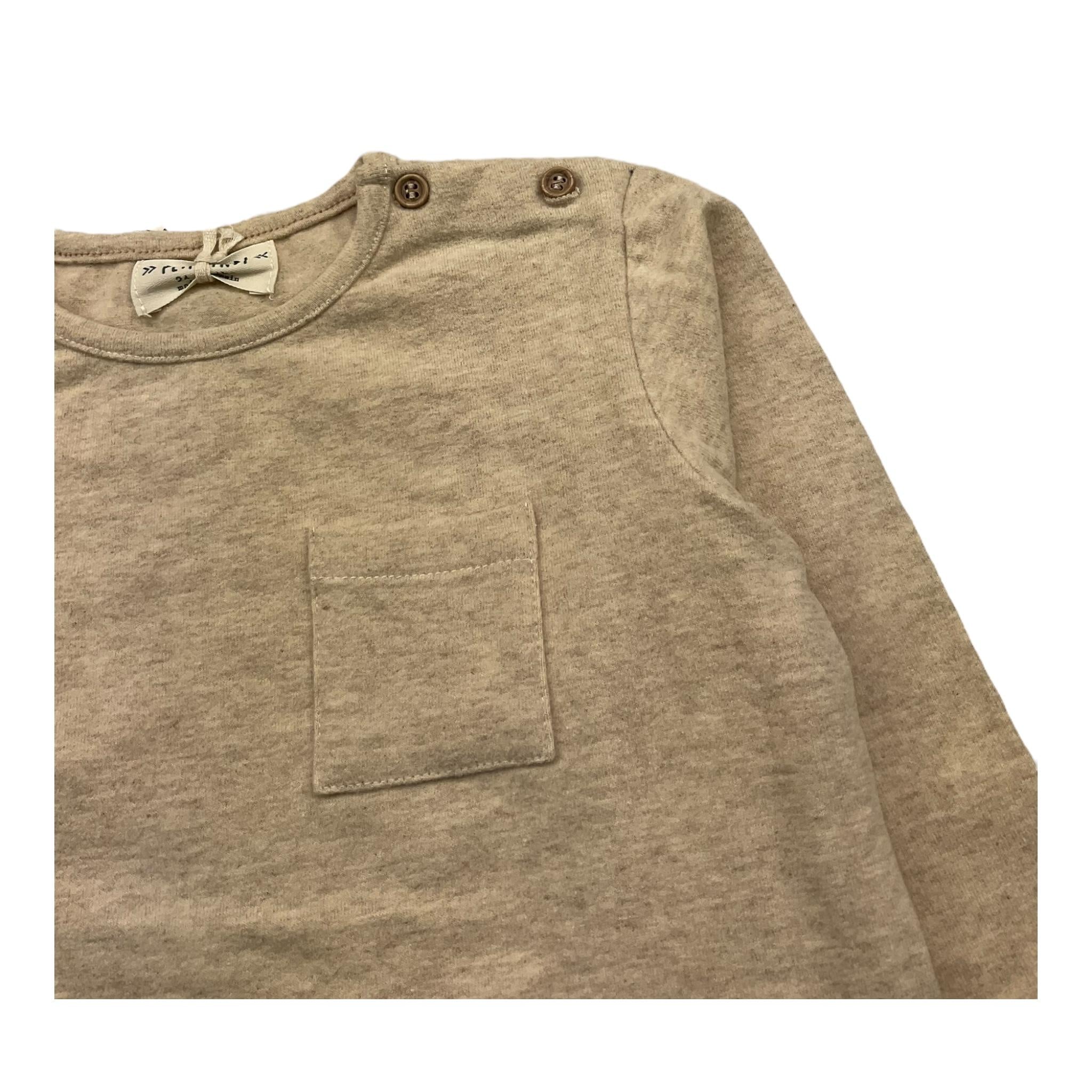 PETIT INDI shirt tinta unita con taschino Beige per Neonato AW22BK7409 BEIGE PETIT INDI