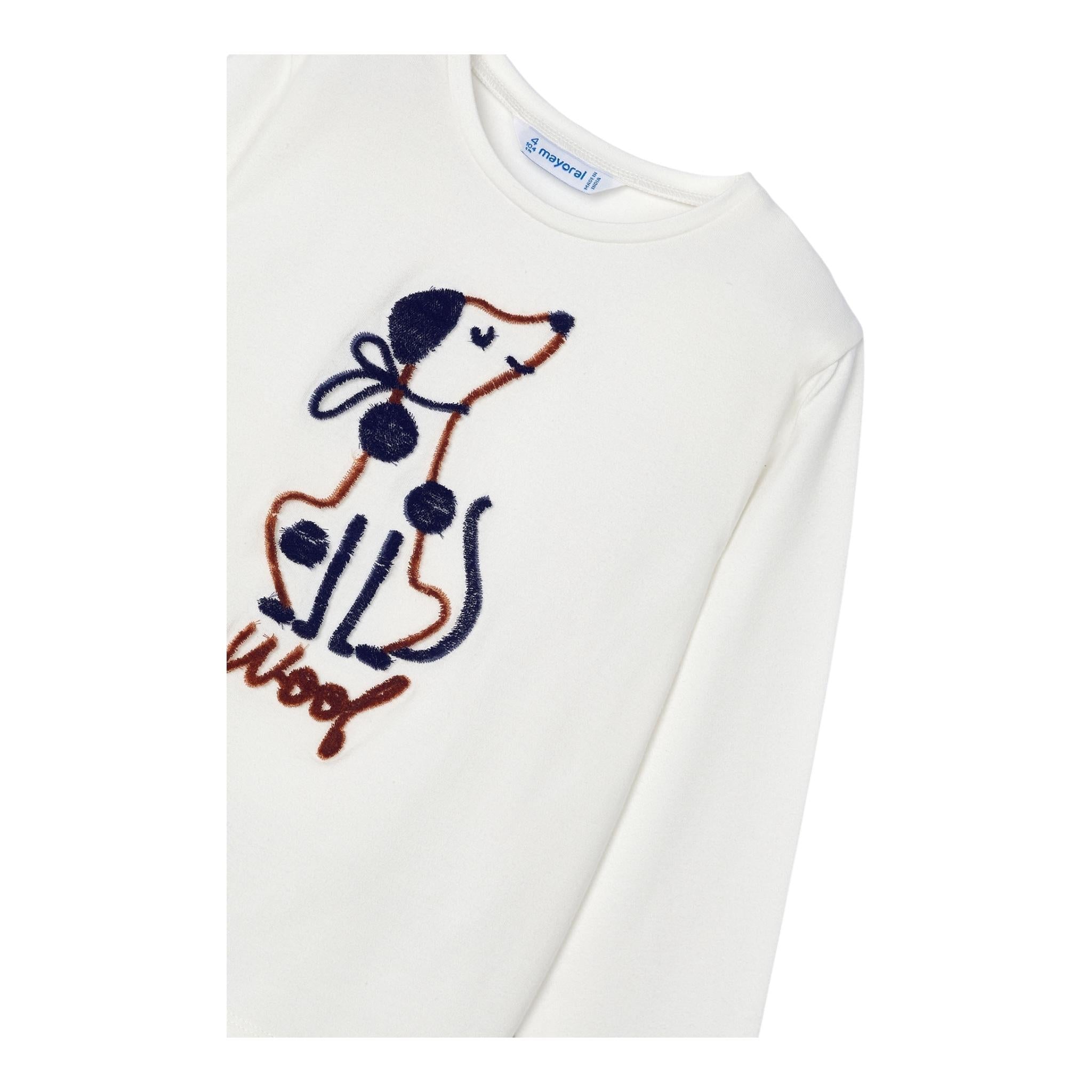 MAYORAL shirt girocollo tinta unita con stampa Panna per Bambino 4068XX PANNA MAYORAL