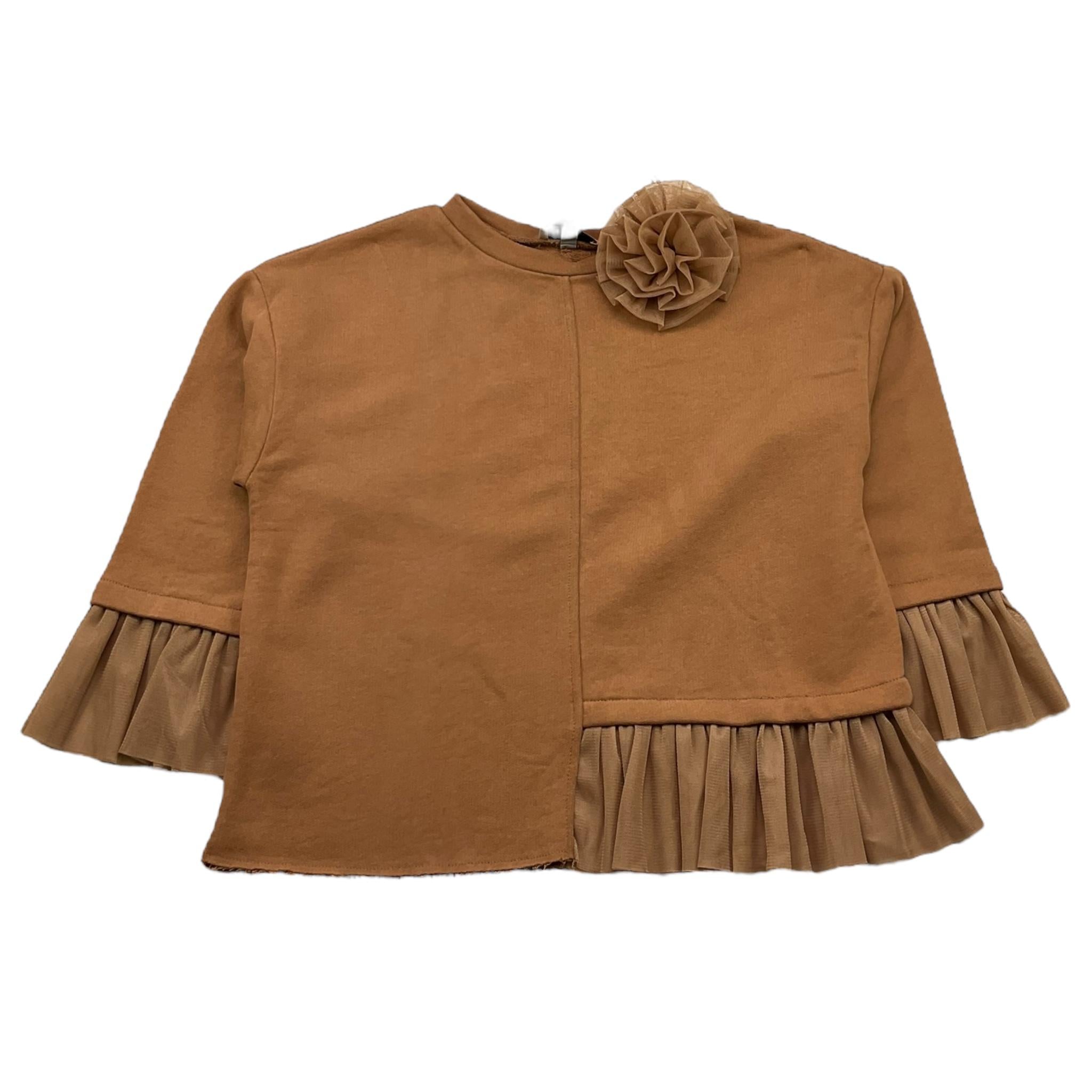 DIXIE felpa chiusa girocollo tinta unita con spille Marrone per Bambina LB17040G67 MARRONE DIXIE