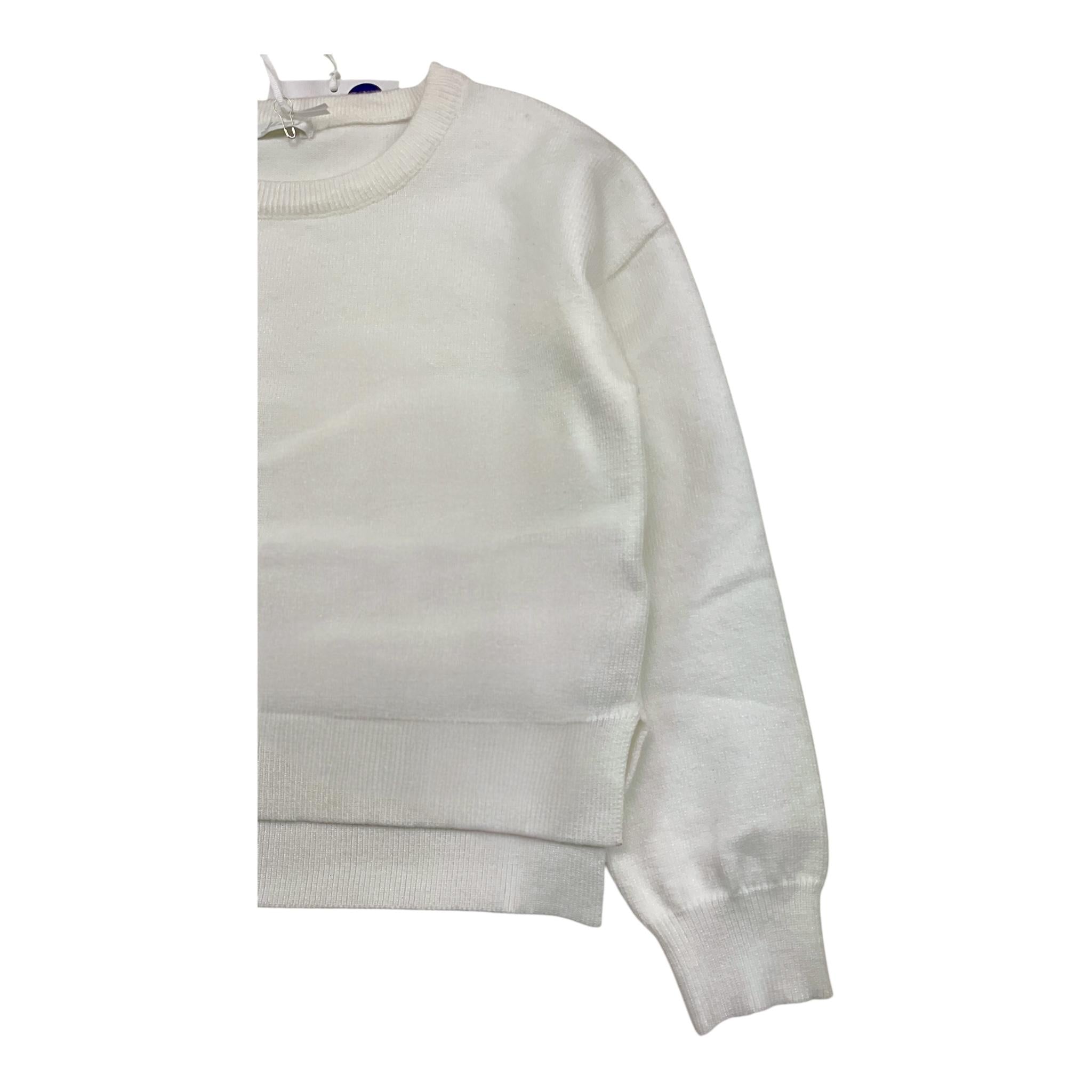 LU LU BY MISS GRANT maglia girocollo tinta unita Bianco per Bambina LL0743 BIANCO LU LU BY MISS GRANT