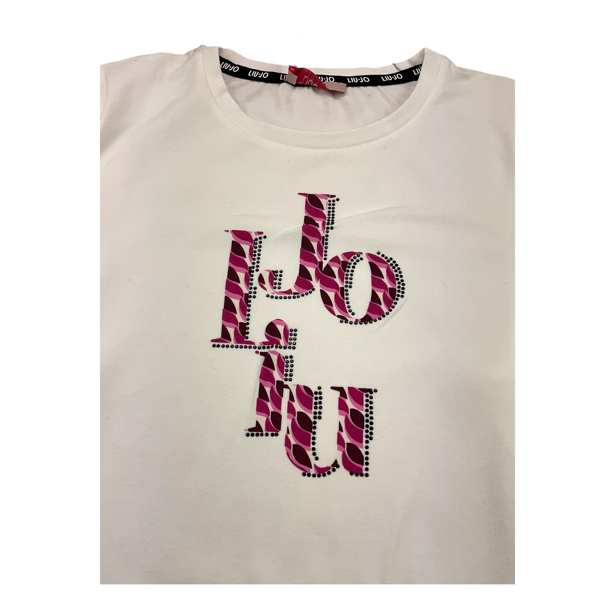 DIXIE shirt gircollo tinta unita cn stampa logo Panna per Bambina GF30111 PANNA DIXIE