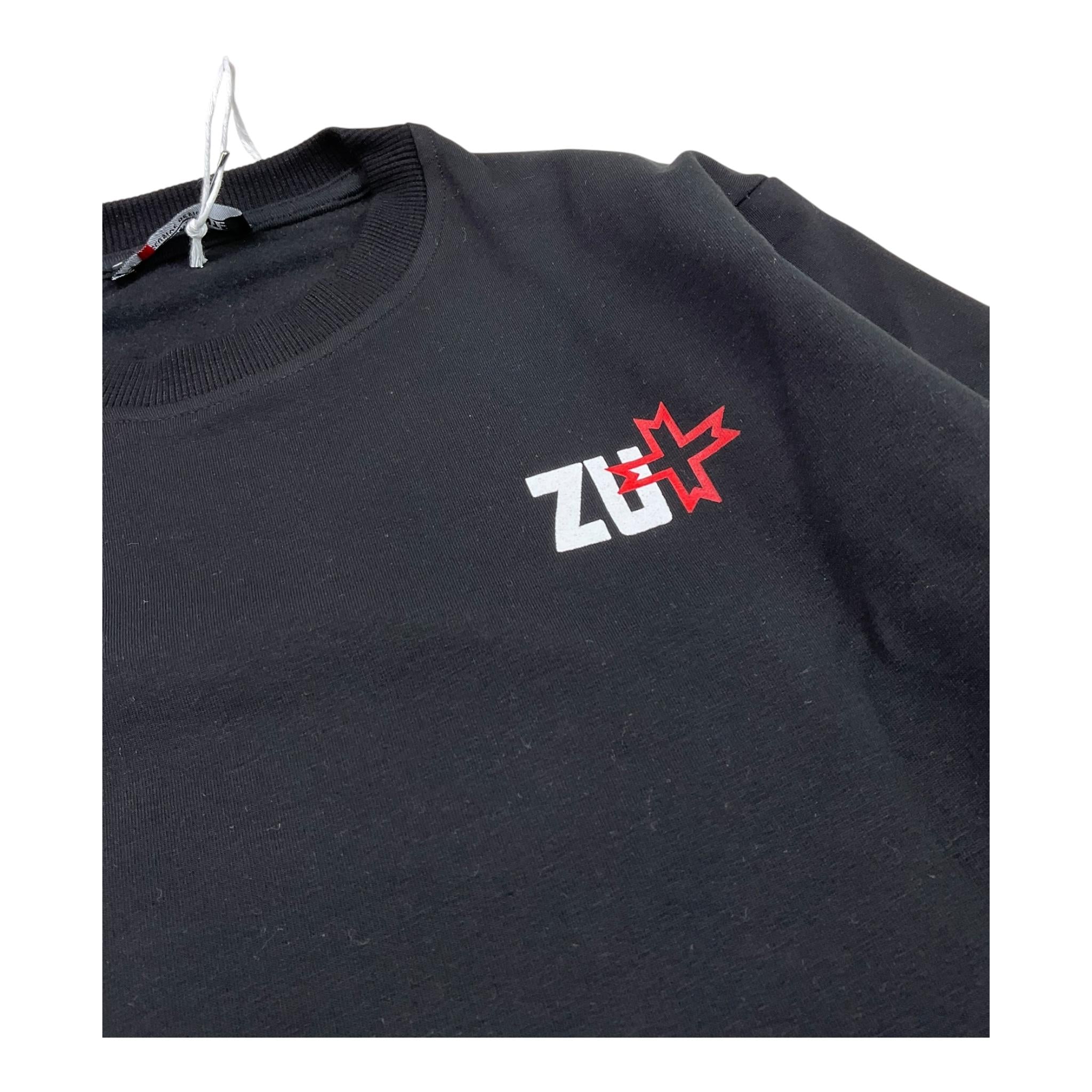 ZU+ELEMENTS felpa girocollo tinta unita con stampa Nero per Bambino ZU1712 NERO ZU+ELEMENTS