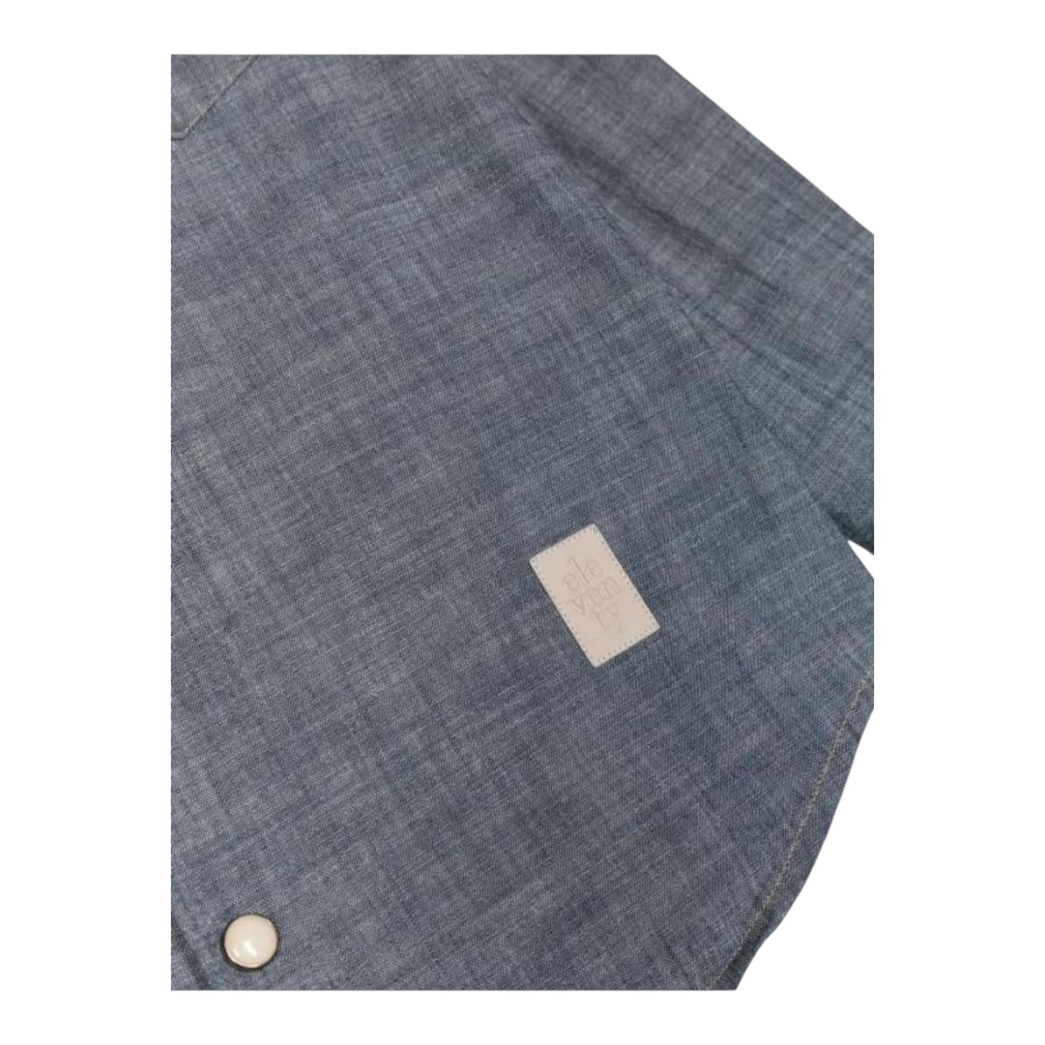 ELEVENTY camicia in denim tinta unita con bottoni Blu per Bambino ES5P40 BLU ELEVENTY