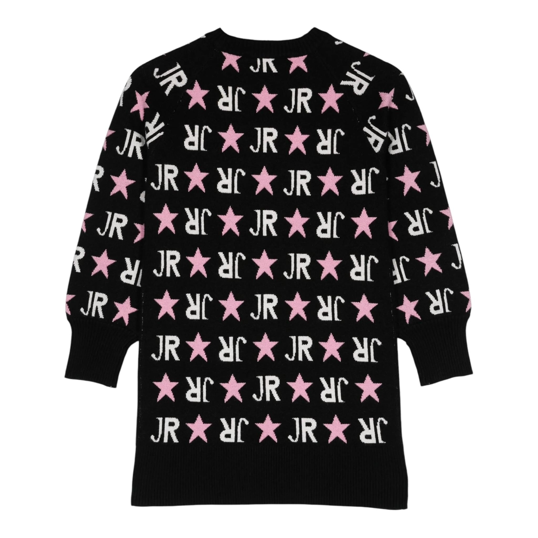 JOHN RICHMOND abito manica lunga in maglia con stampe logo Nero per Bambina RGA24004VE NERO JOHN RICHMOND