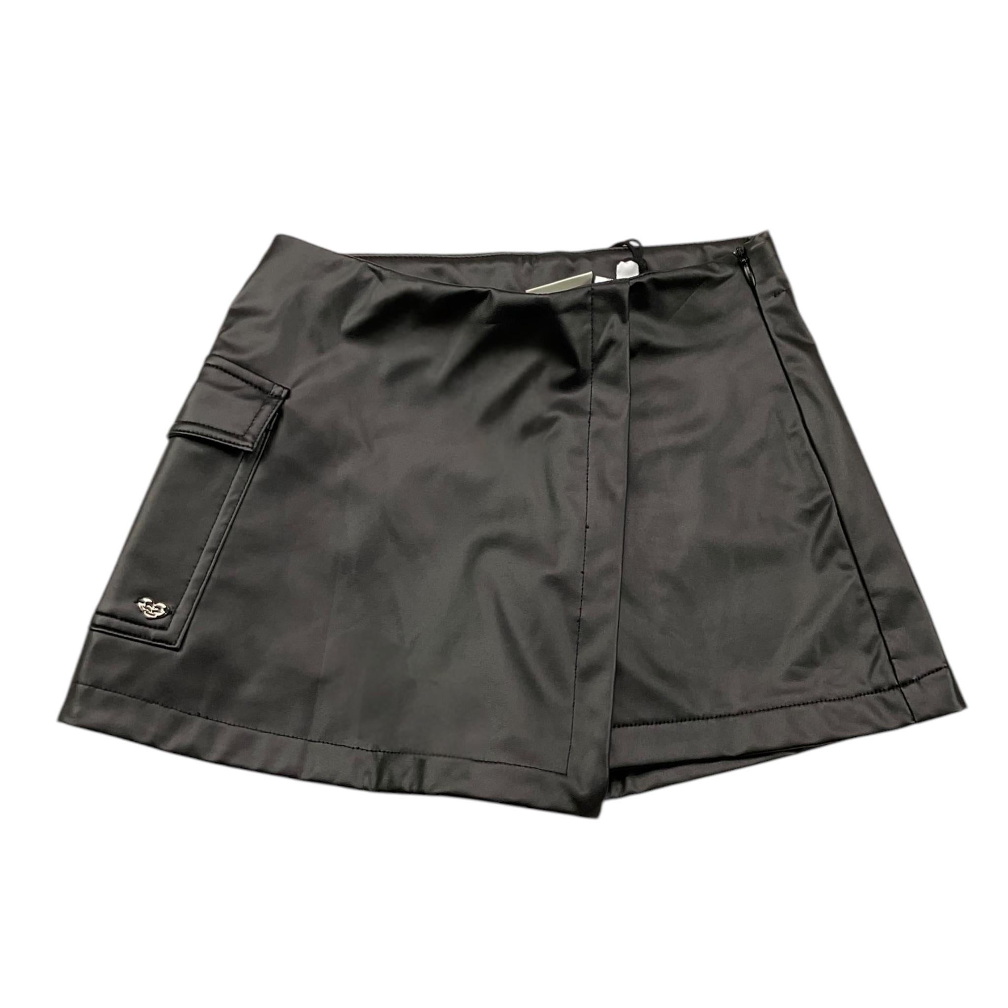SARABANDA short in ecopelle tinta unita Nero per Bambina A240 NERO SARABANDA