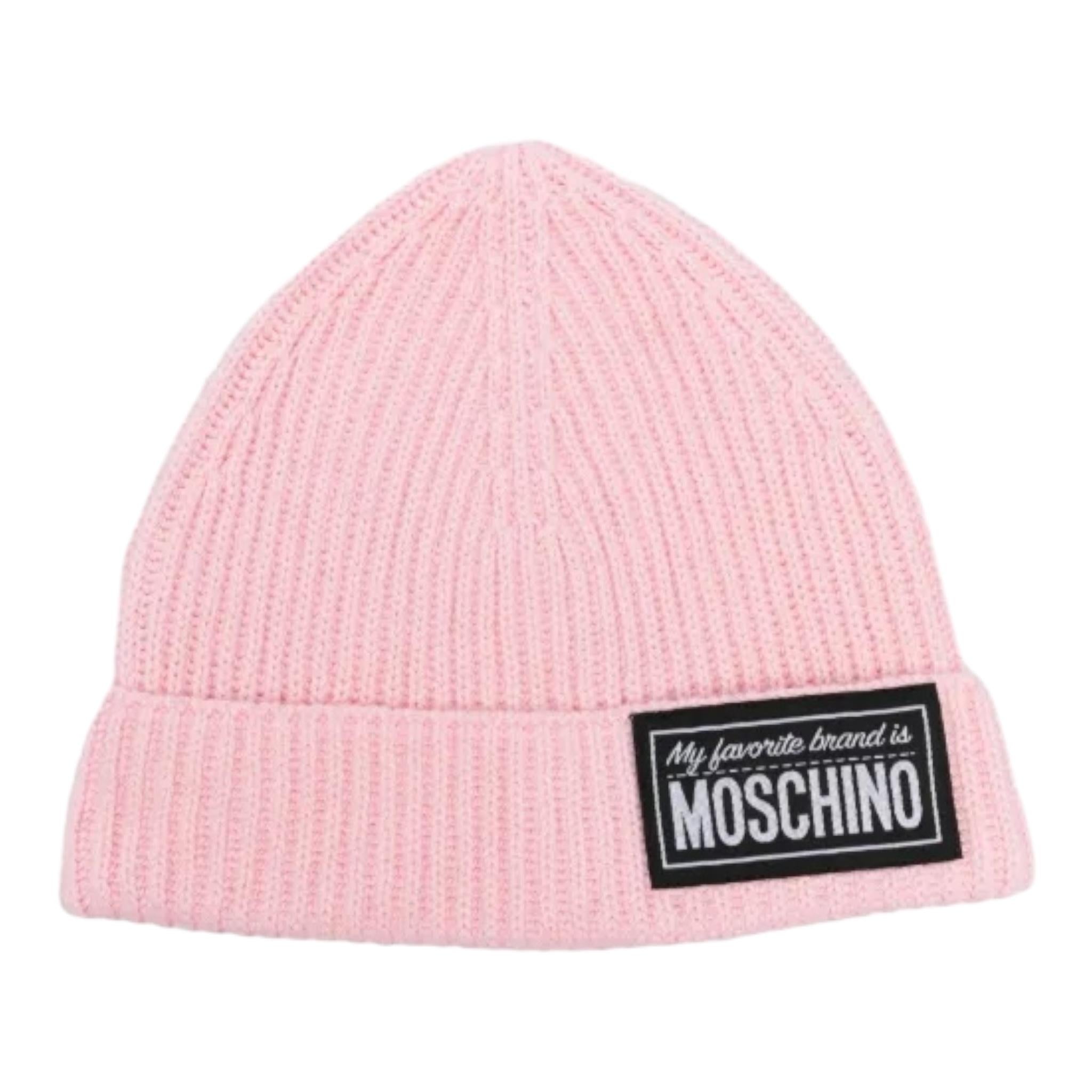 MOSCHINO cappelli tinta unita con stampa logo Rosa per Bambina HUXO2IA ROSA MOSCHINO
