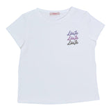 LIU JO t-shirt girocollo tinta unita con stampa Bianco per Bambina GF4030 BIANCO LIU JO