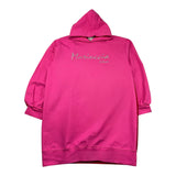 MARIUCCIA abito felpa bicolore con cappuccio Fuxia/rosso per Bambina MBFW23V202 FUXIA/ROSSO MARIUCCIA