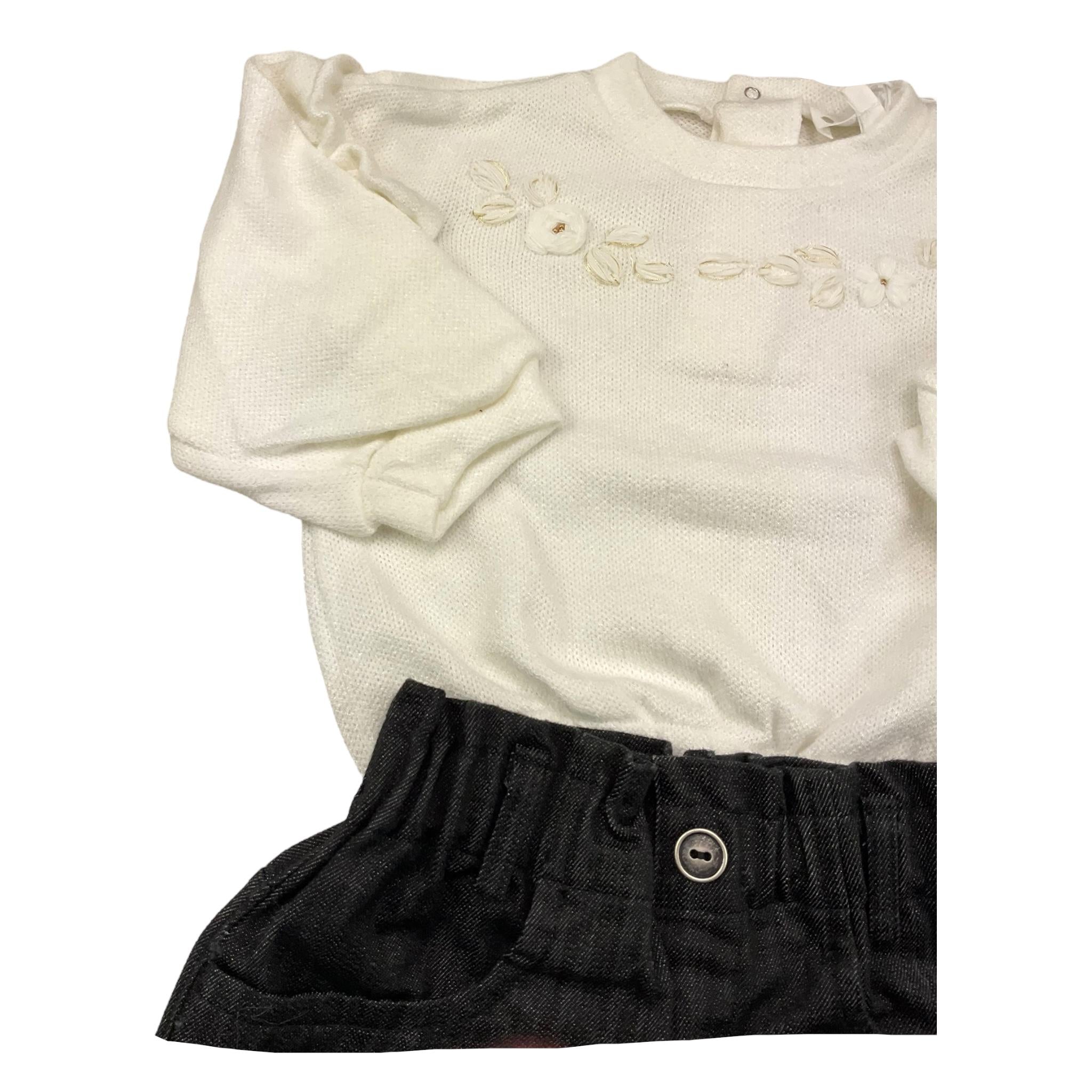 LALALU' completo 2 pezzi maglia-jeans Bianco/nero per Bambina CTL008NJ BIANCO/NERO LALALU'