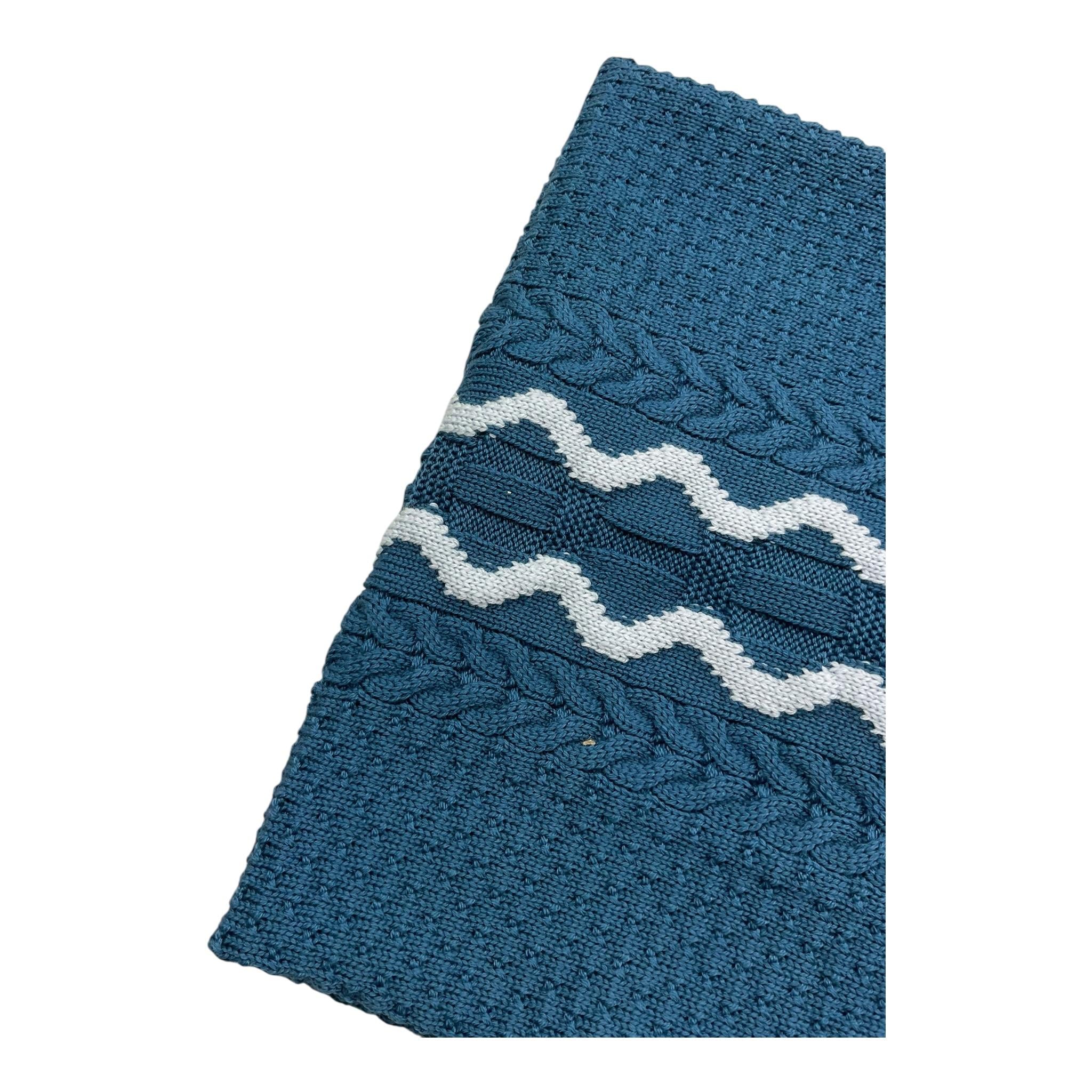 MARLU' coperta tinta unita cn ricami Blu per Neonato IB5980 BLU MARLU'