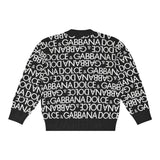 DOLCE & GABBANA maglia girocollo tricolore con ricami Nero per Bambino L4KWE2 NERO DOLCE & GABBANA