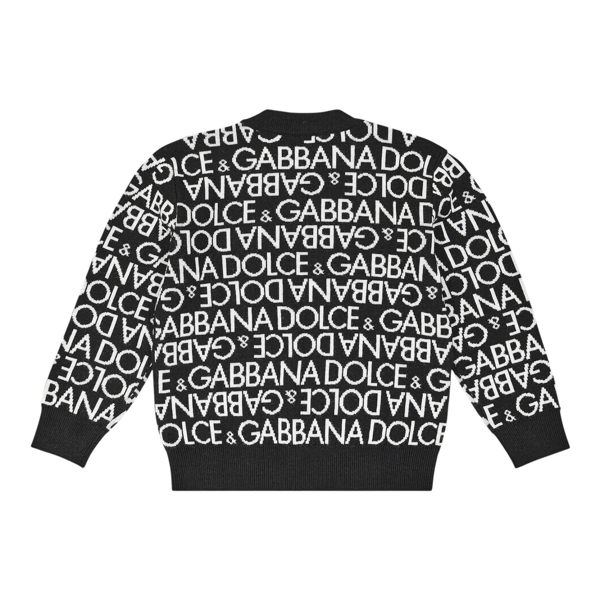 DOLCE & GABBANA maglia girocollo tricolore con ricami Nero per Bambino L4KWE2 NERO DOLCE & GABBANA