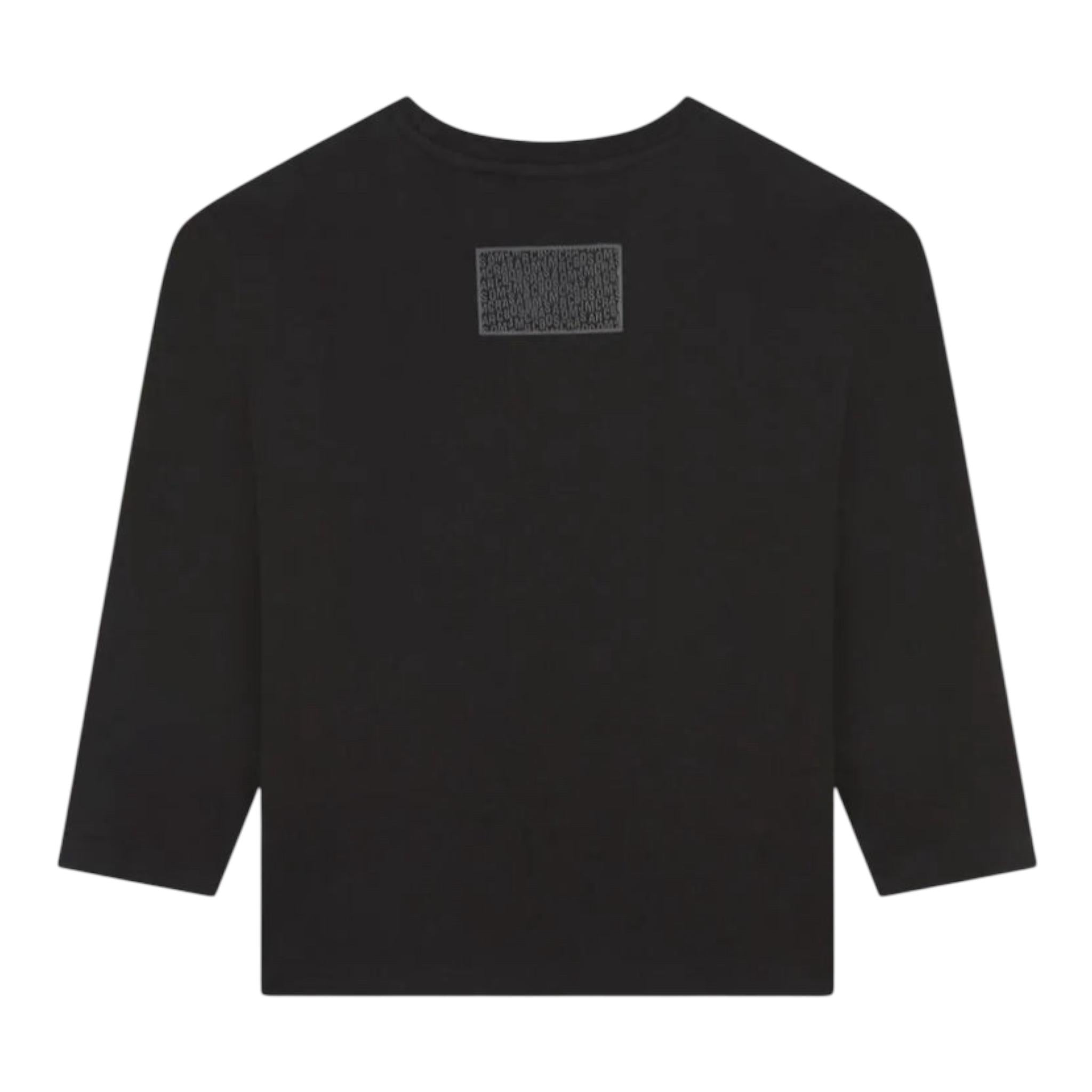 MARC JACOBS shirt girocollo tinta unita con logo Nero per Bambino W60322 NERO MARC JACOBS