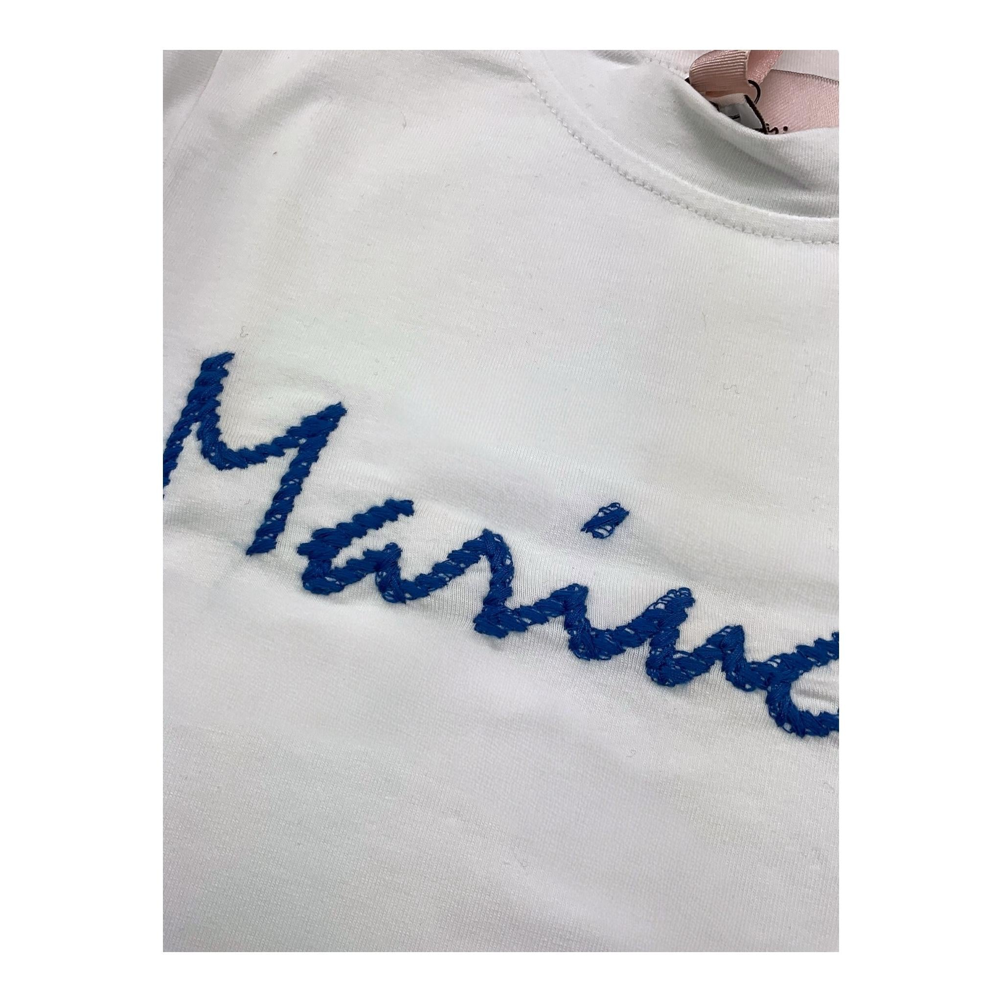 MARIUCCIA shirt girocollo tinta unita con stampa logo Bianco per Neonata MBFW23T617 BIANCO MARIUCCIA