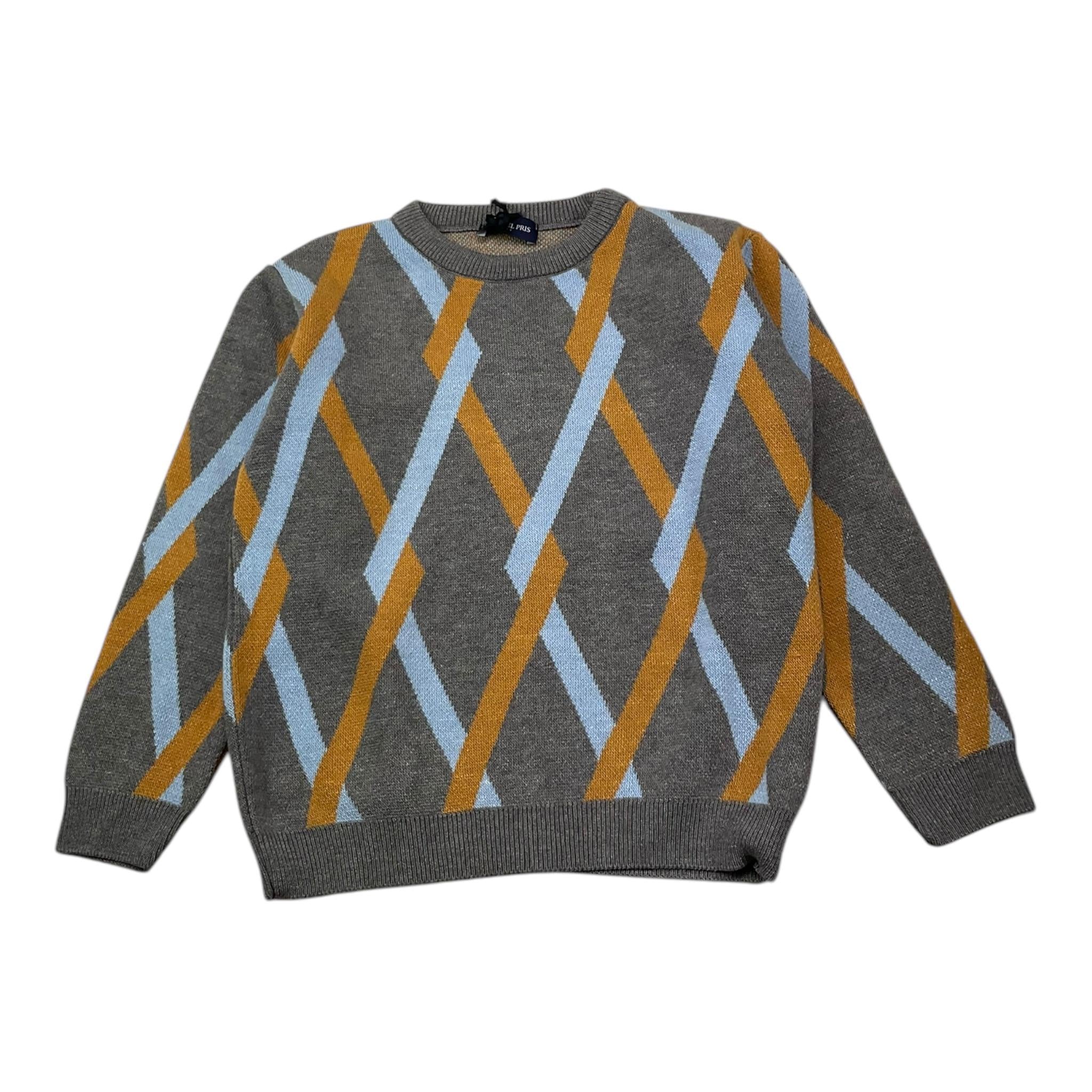 EMANUEL PRIS maglia tinta unita con fantasia astratta Grigio per Bambino EMG7093B GRIGIO EMANUEL PRIS