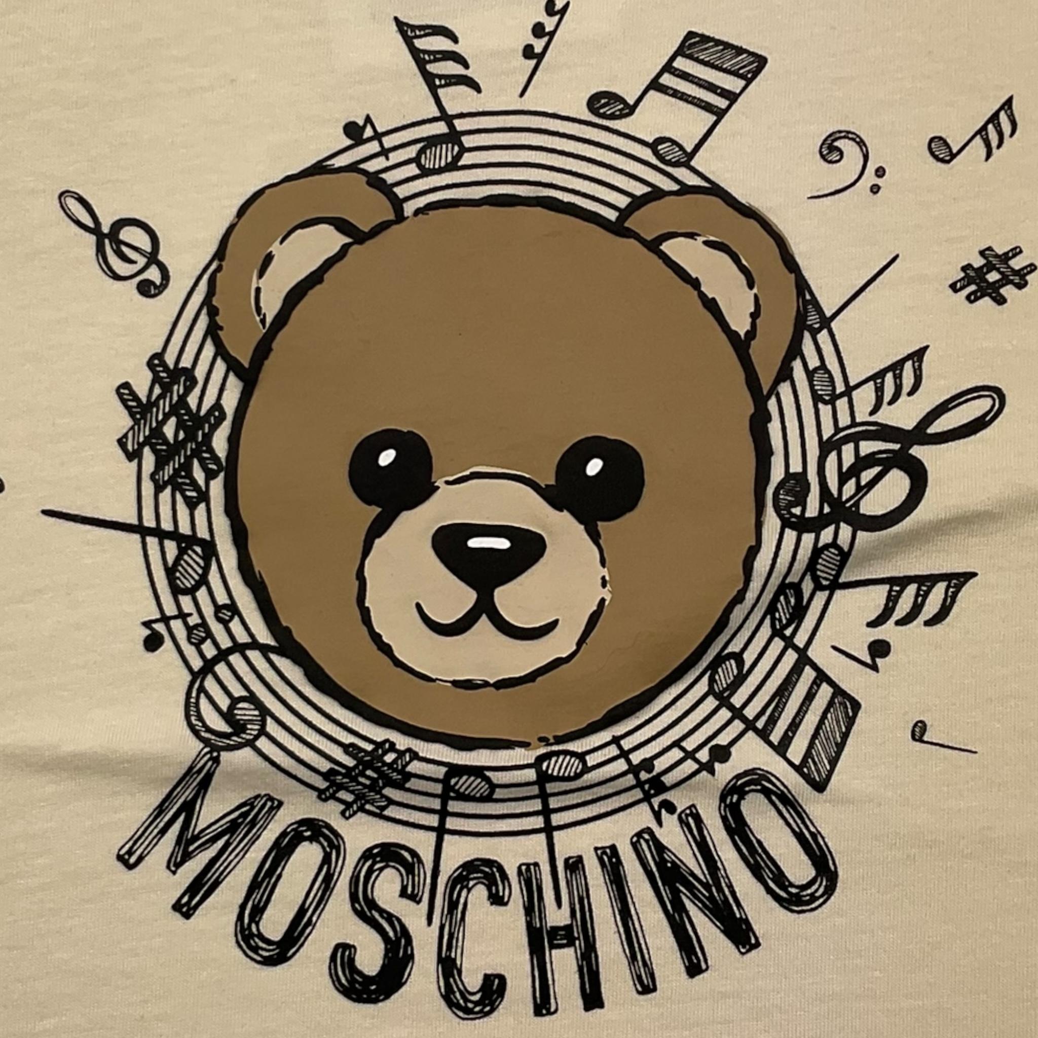 MOSCHINO t-shirt tinta unita con stampa Beige per Bambina H0M058 BEIGE MOSCHINO