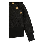 BALMAIN felpa chiusa con cappuccio tinta lurex Nero per Bambina BT4B00 NERO BALMAIN