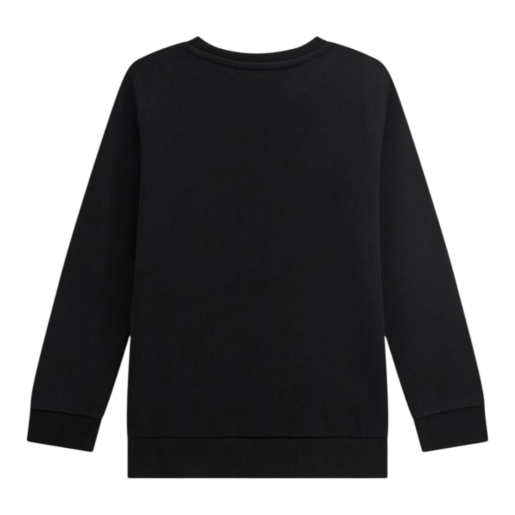 GUESS felpa chiusa girocollo tinta unita con stampa logo Nero per Bambino L73Q09KAUG0 NERO GUESS