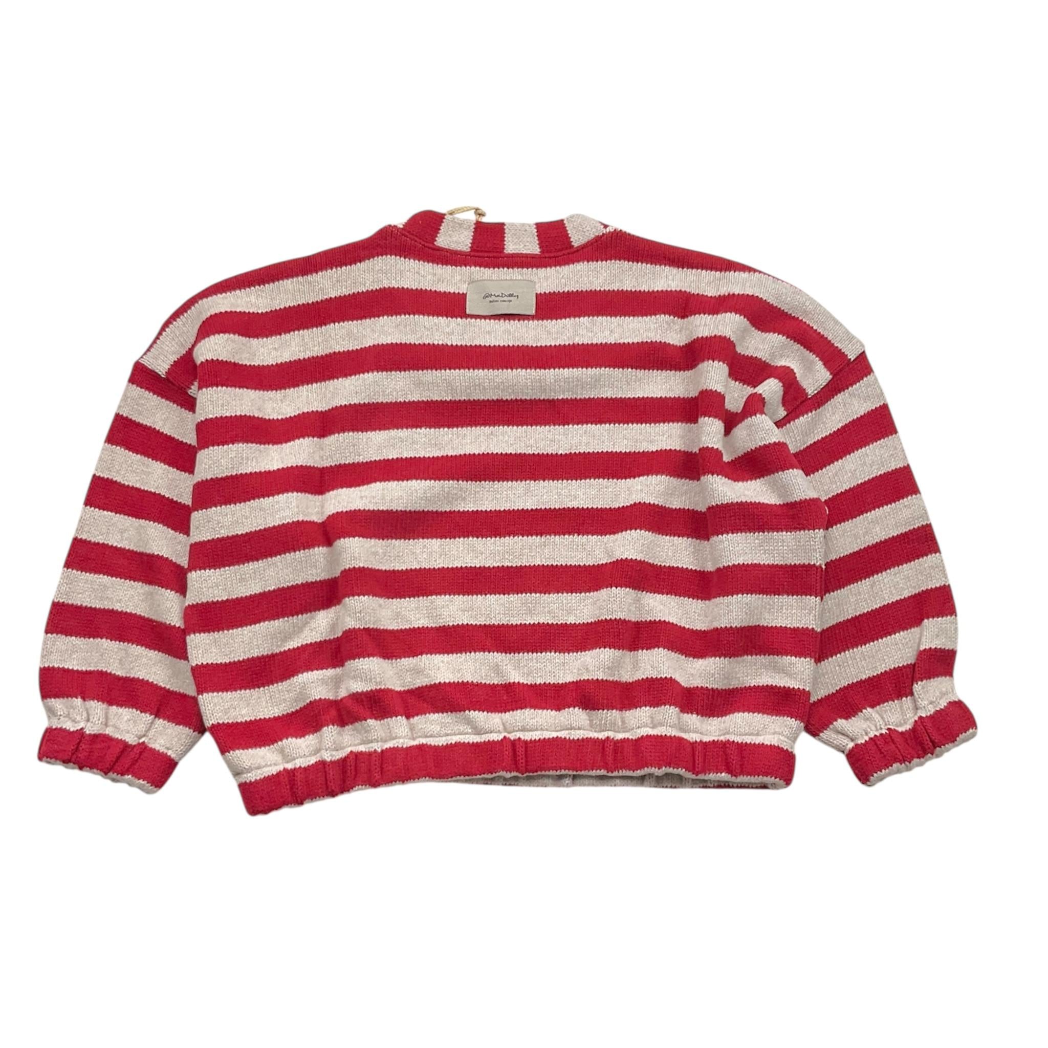 @MADILLY maglia tinta unita grocollo con fantasia a righe Sabbia per Bambina 01889 SABBIA @MADILLY