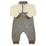 LE BEBE' tutina manica lunga bicolore con orso Panna/grigio per Neonato LBG5424 PANNA/GRIGIO LE BEBE'