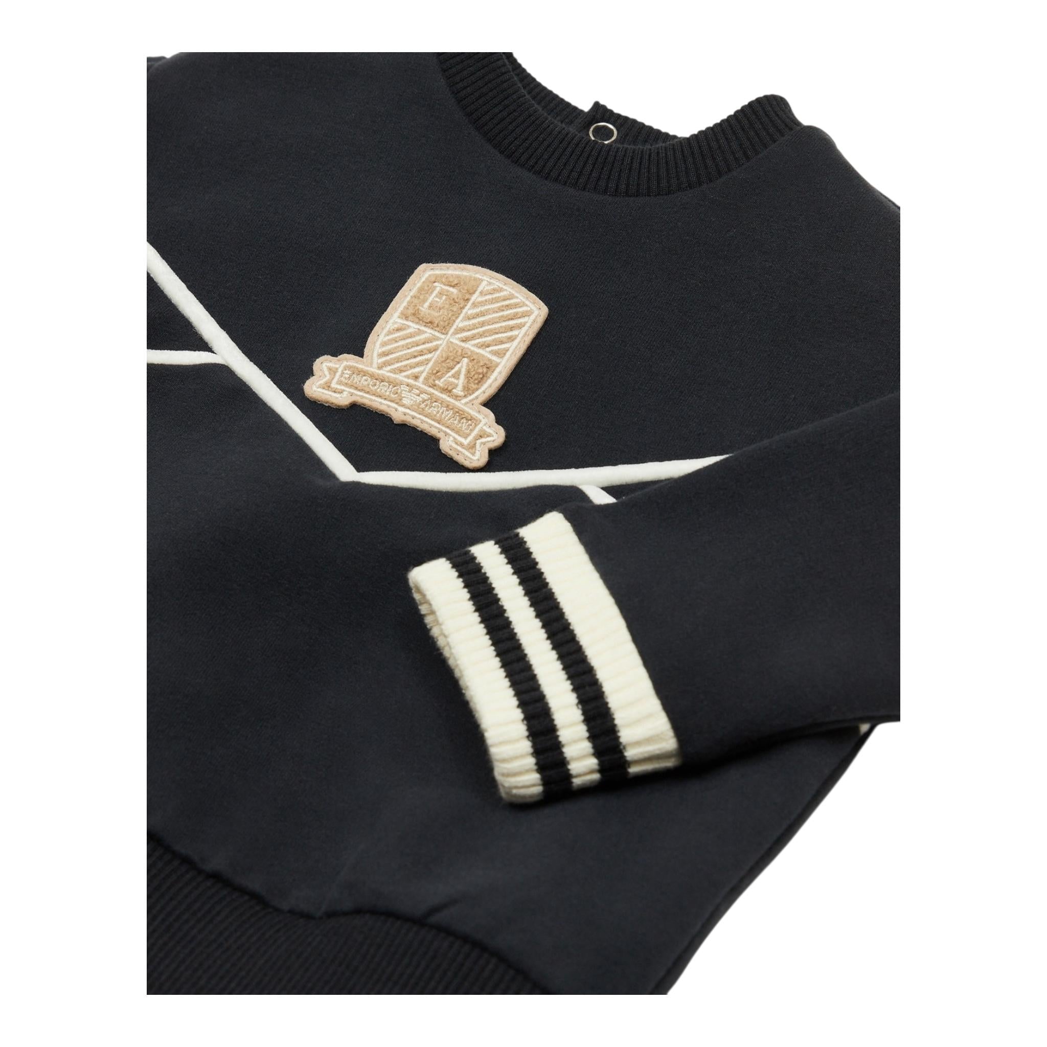 EMPORIO ARMANI felpa girocollo tinta unita con stampa Blu per Bambino 6DHMJ7XJ BLU EMPORIO ARMANI