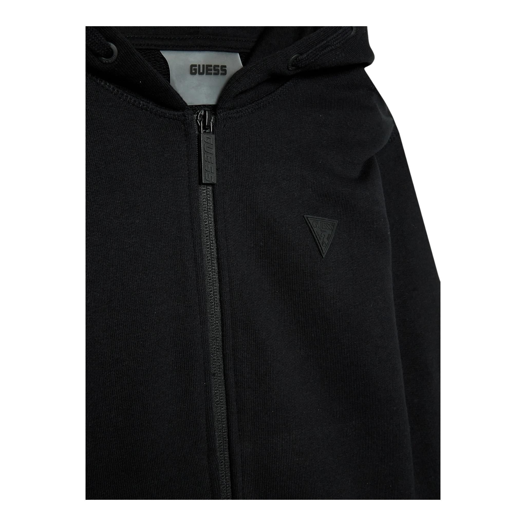 GUESS felpa con zip e cappuccio tinta unita Nero per Bambino L2YQ44KAIJ1 NERO GUESS
