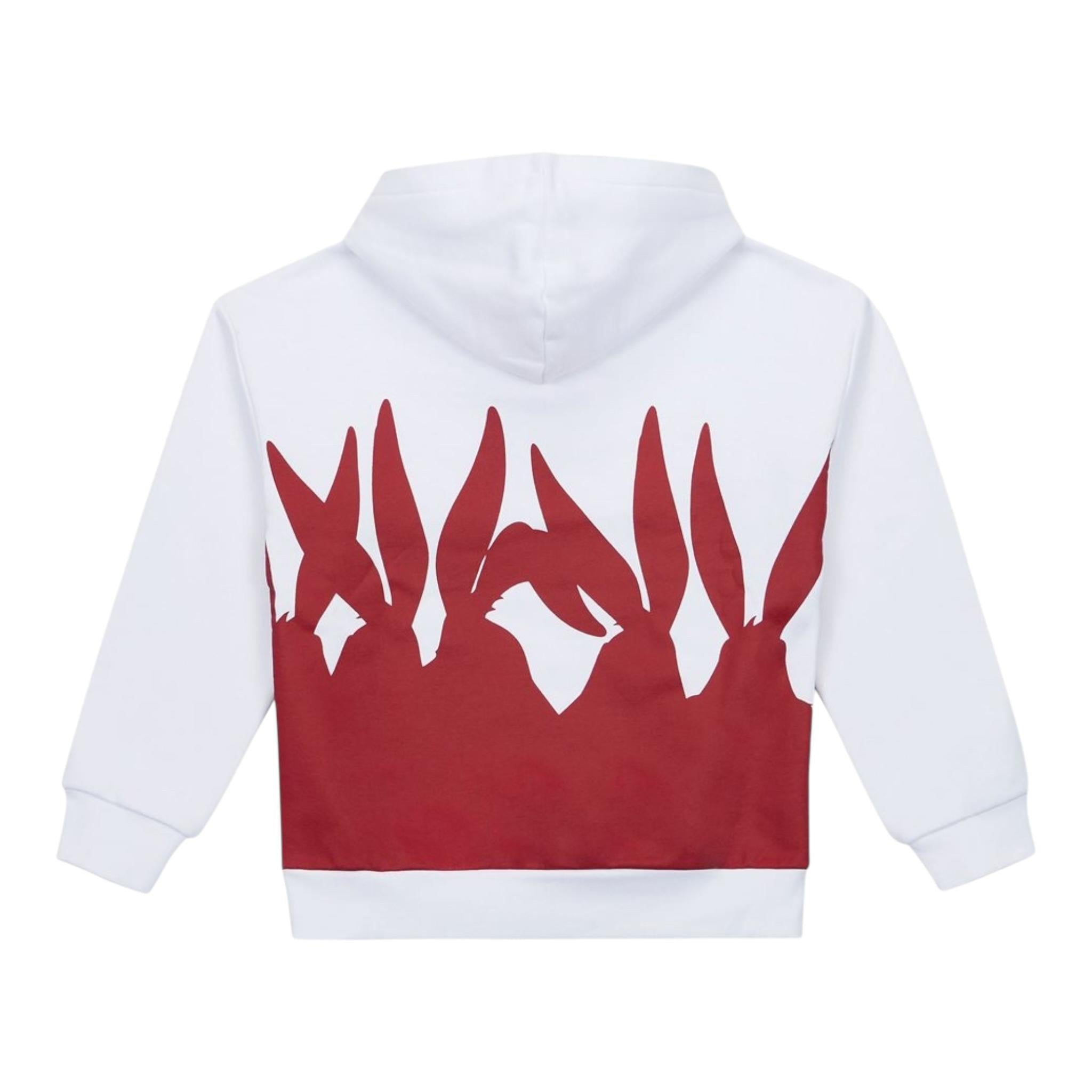 ICEBERG felpa chiusa con cappuccio tinta unita con stampa logo Bianco per Bambino MFICE5318JX BIANCO ICEBERG