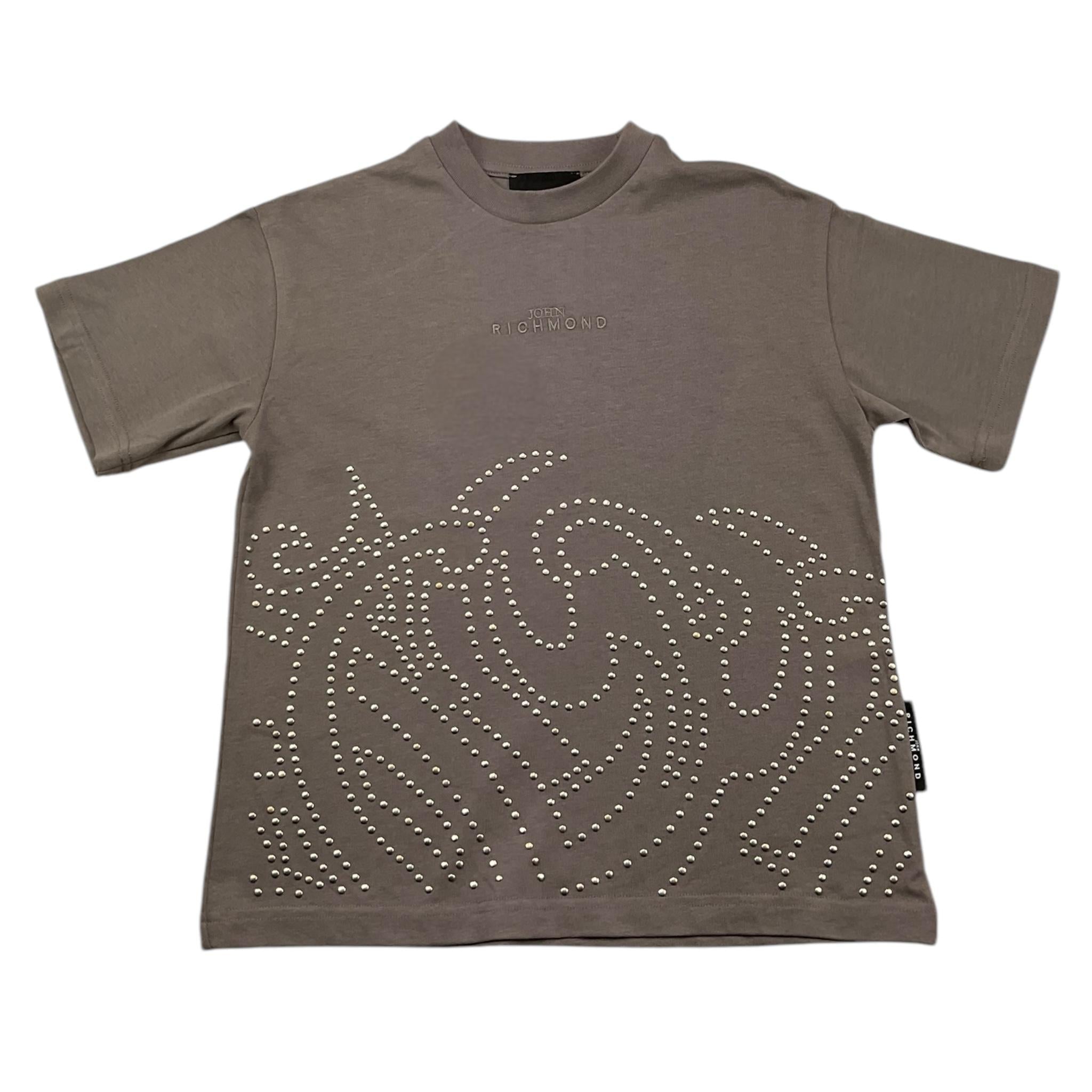 JOHN RICHMOND t-shirt girocollo tinta unita cn applicazioni Grigio per Bambino RBA25079TS GRIGIO JOHN RICHMOND