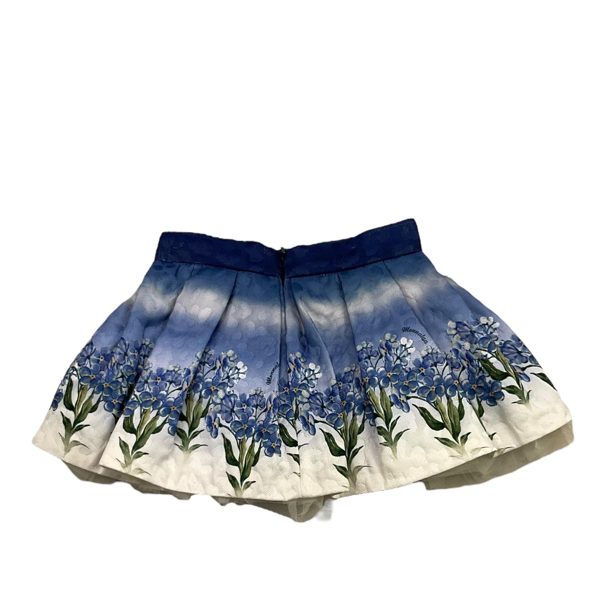 MONNALISA gonna tinta unita con stampa Blu per Bambina 11B702 BLU MONNALISA
