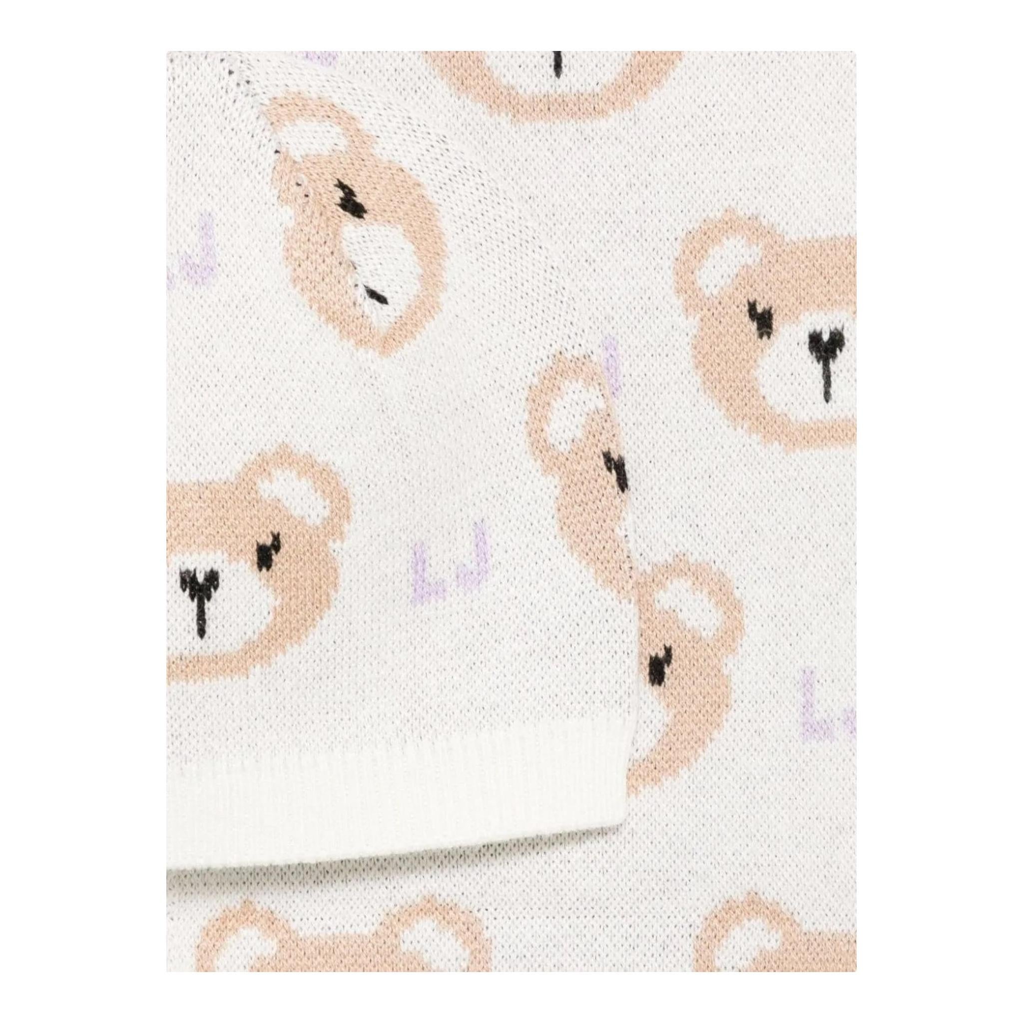 LIU JO set cappello sciarpa tinta unita con orsi Panna per Bambina HF4053J PANNA LIU JO