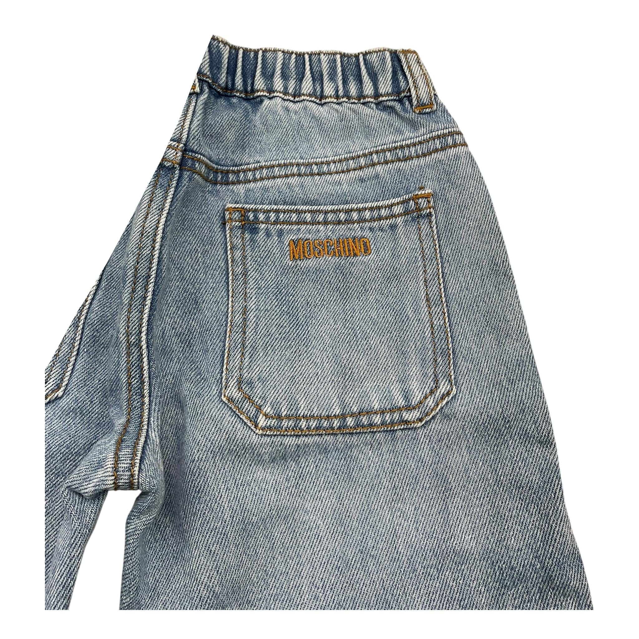 MOSCHINO jeans tinta unita con elastico in vita Azzurro per Bambino MUP054J AZZURRO MOSCHINO
