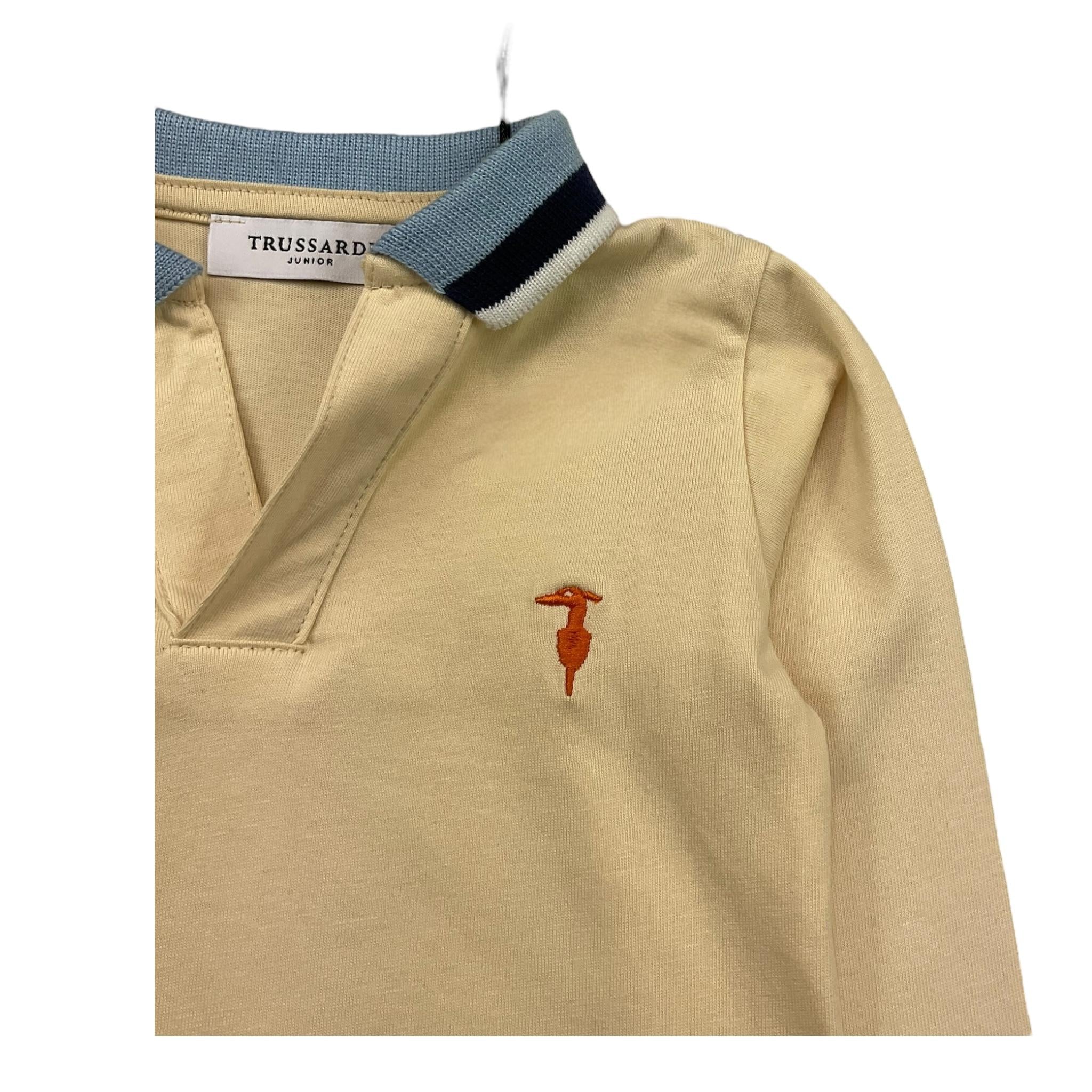 TRUSSARDI polo manica lunga tinta unita Panna per Neonato TIA25107PO PANNA TRUSSARDI