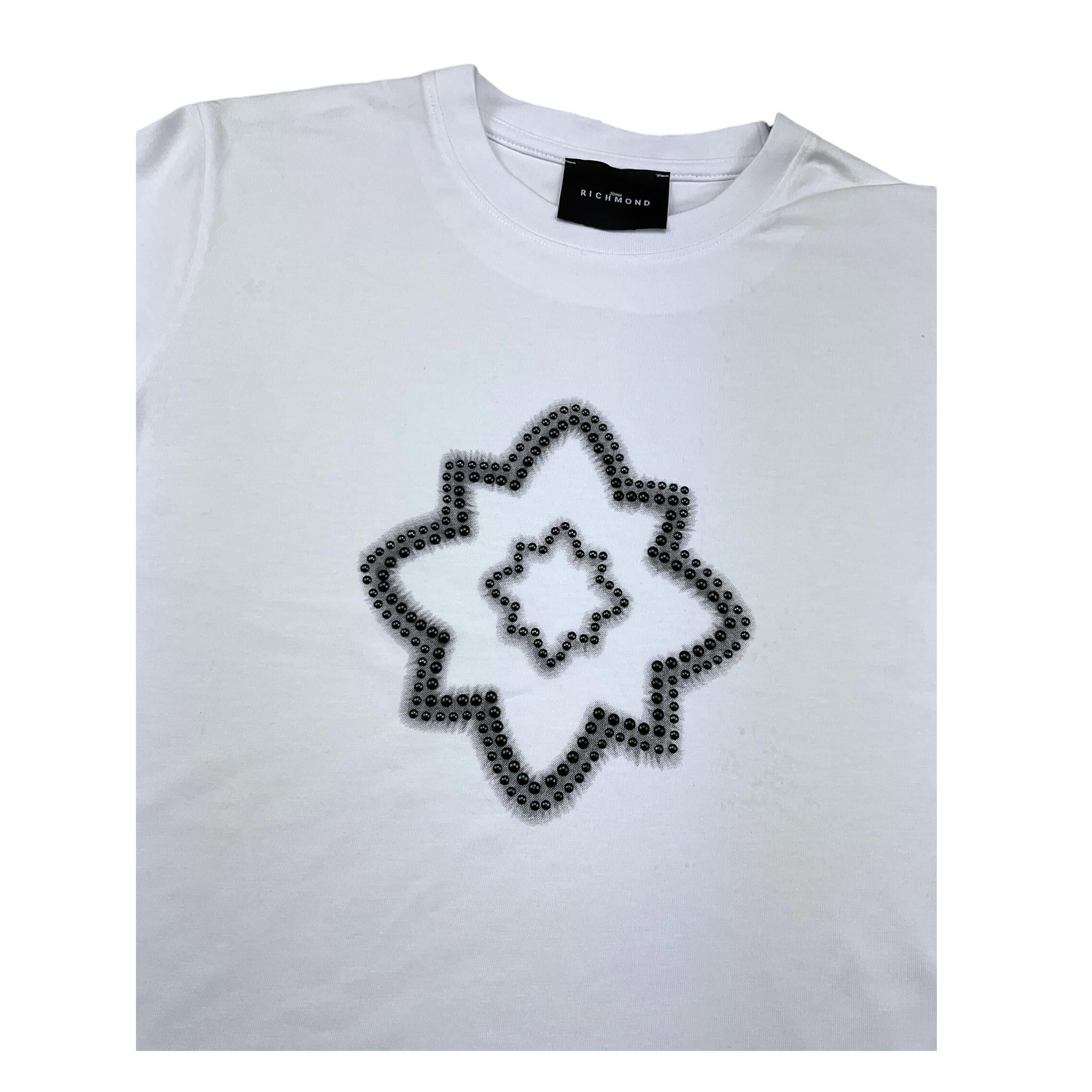 JOHN RICHMOND t-shirt girocollo tinta unita con applicazioni Bianco per Bambino RBA25077TS BIANCO JOHN RICHMOND