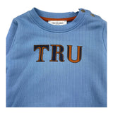 TRUSSARDI felpa chiusa girocollo tinta unita con stampa Azzurro per Neonato TIA25092FE AZZURRO TRUSSARDI