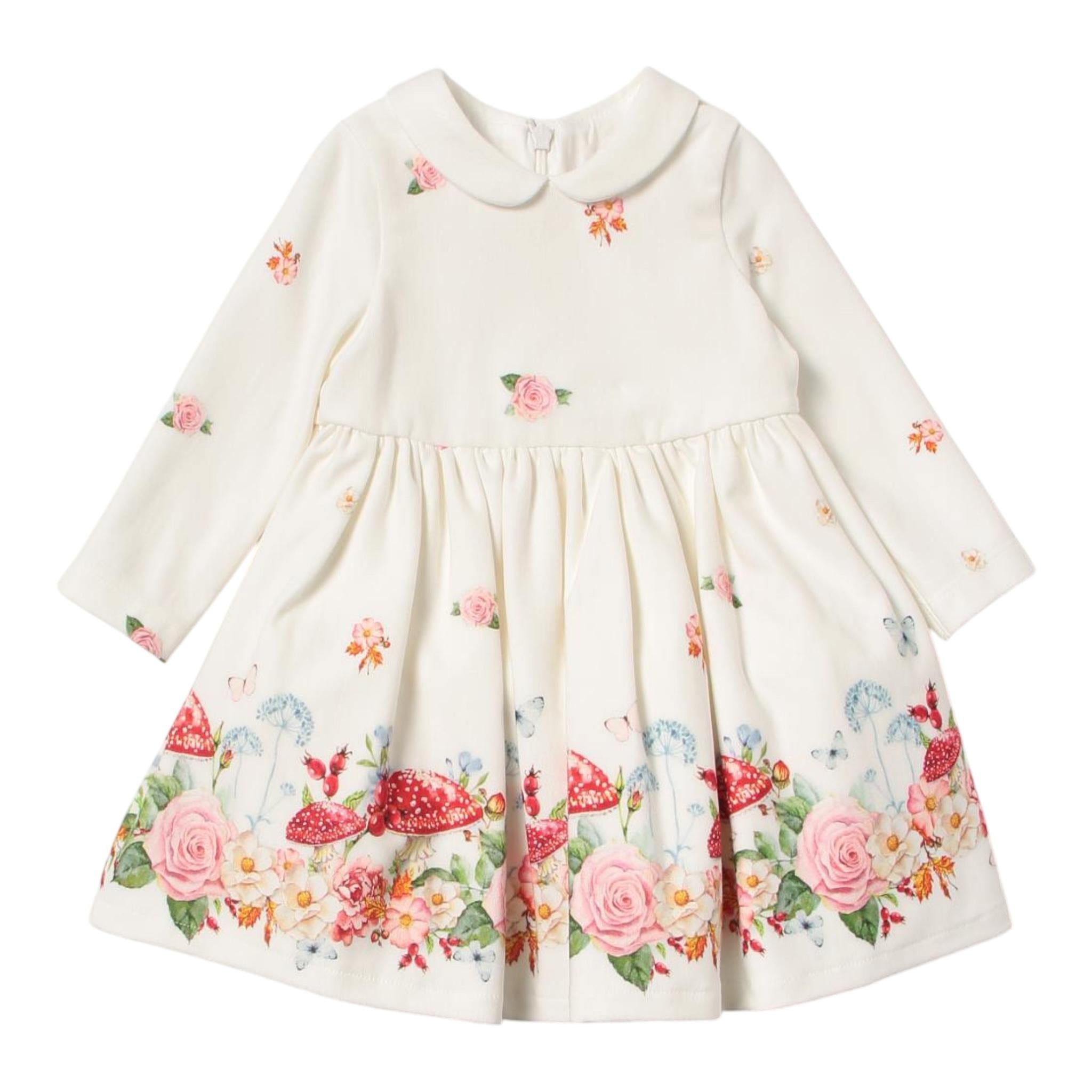 MONNALISA abito tinta unita con fantasia Bianco per Neonata 318908 BIANCO MONNALISA