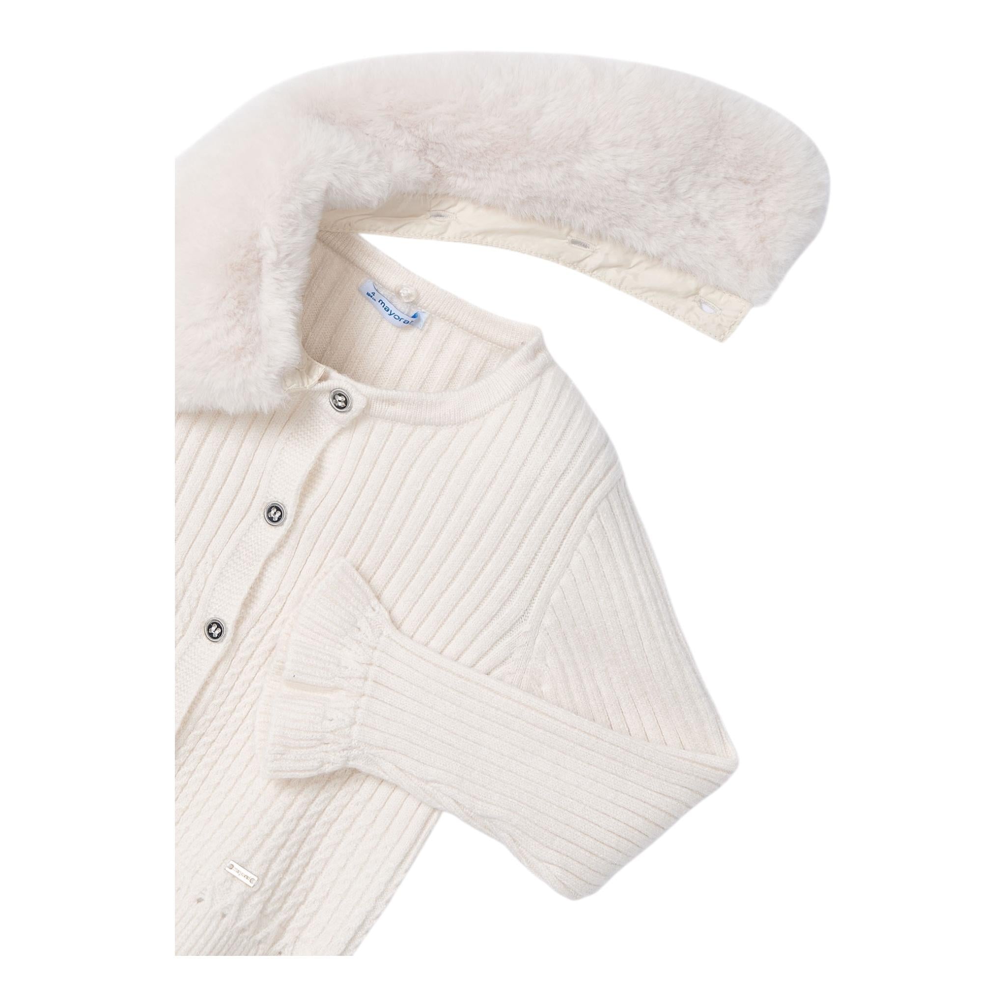 MAYORAL cardigan tinta unita con colletto rimovibile Beige per Neonata 4362NX BEIGE MAYORAL