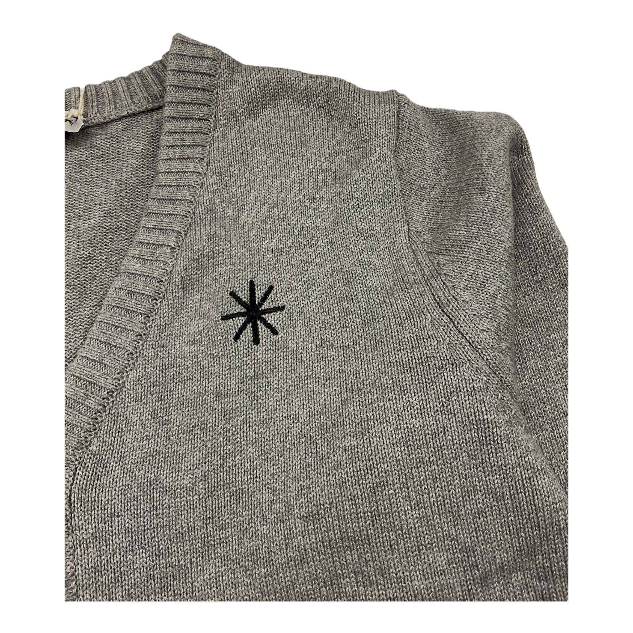 MANUEL RITZ cardigan tinta unita cn ricami alle maniche Grigio per Bambino MR2228 GRIGIO MANUEL RITZ