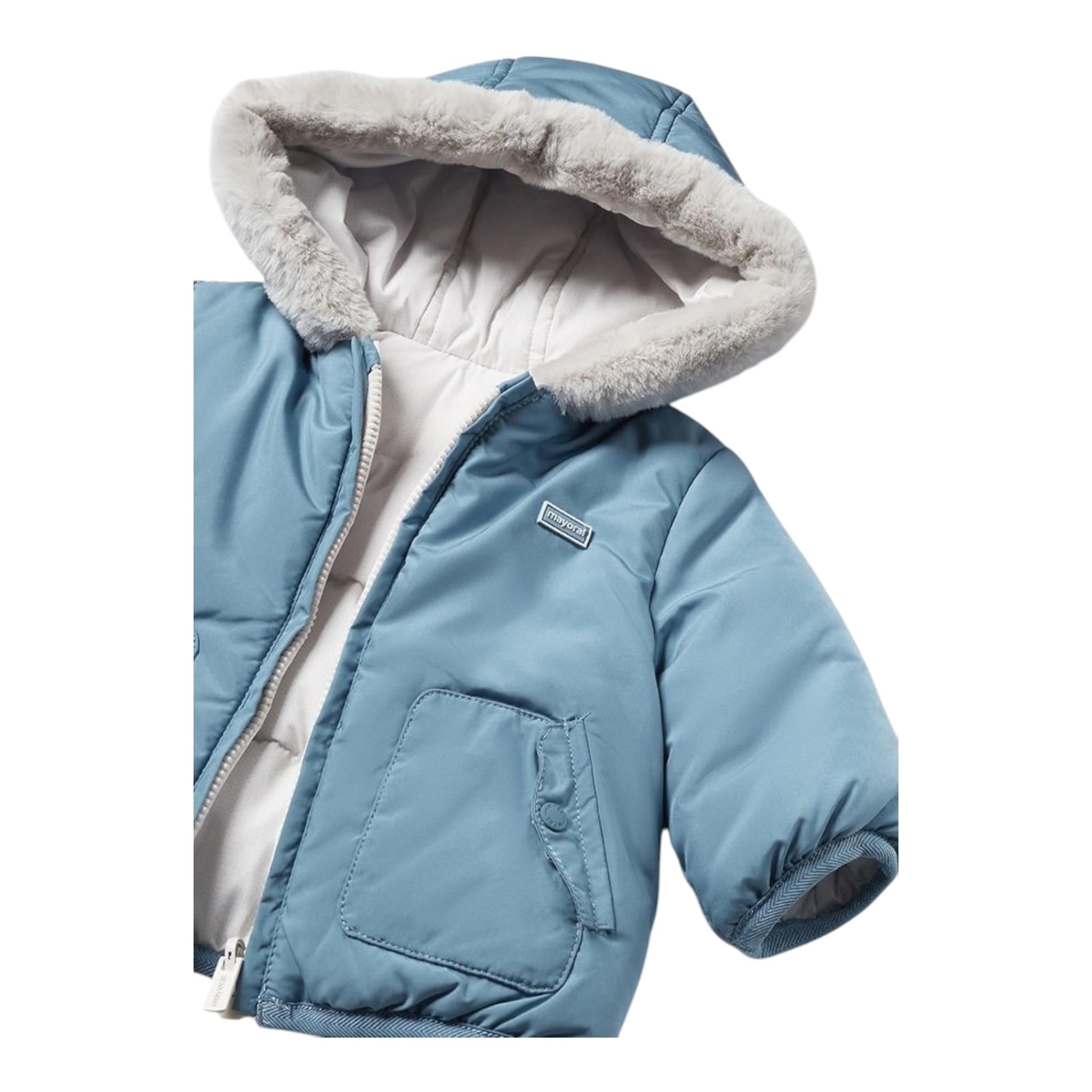 MAYORAL giubbino reversibile bicolore con cappuccio e zip Azzurro/bianco per Neonato 2457X AZZURRO/BIANCO MAYORAL