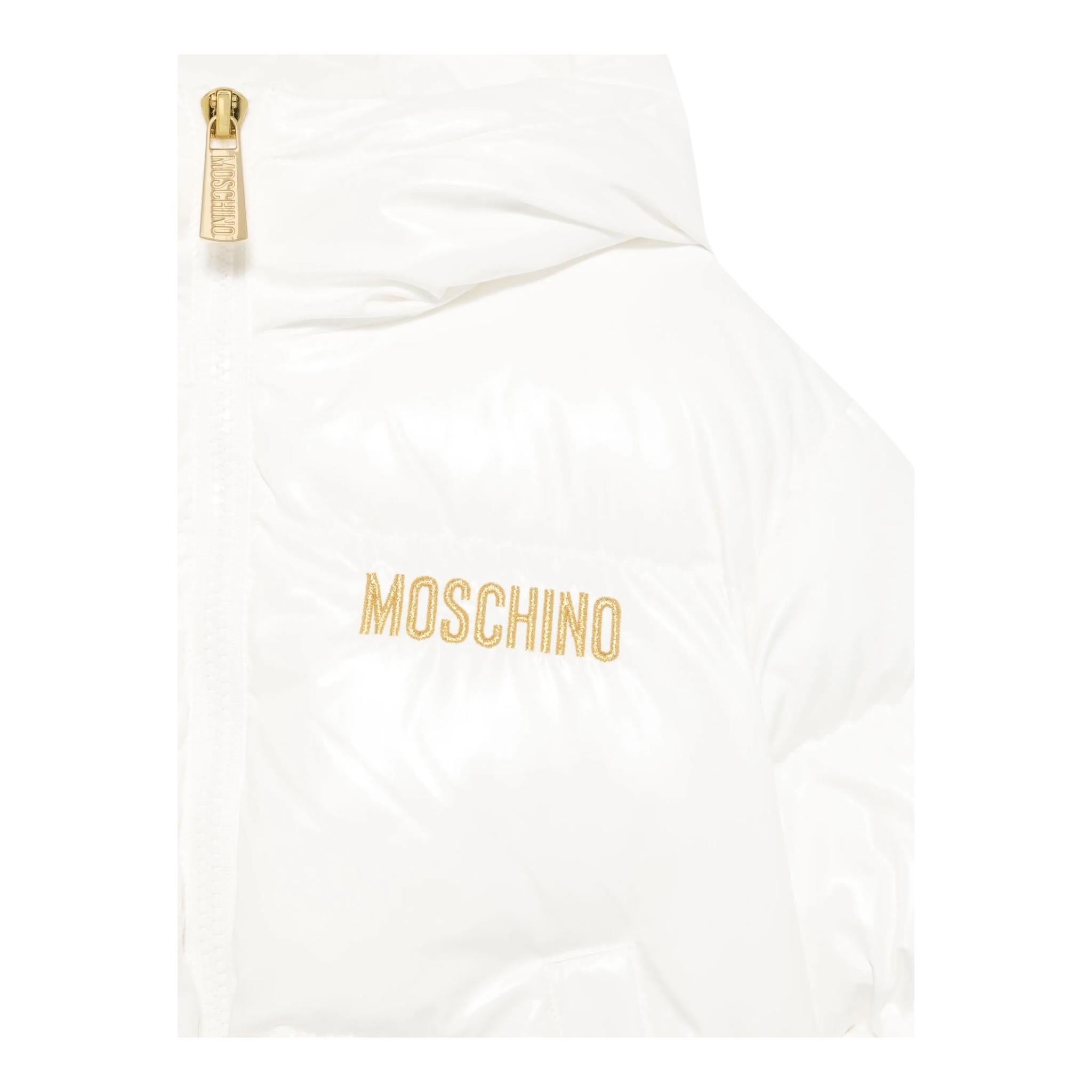 MOSCHINO giubbino tinta unita con cappuccio Bianco per Bambina HDS04R BIANCO MOSCHINO