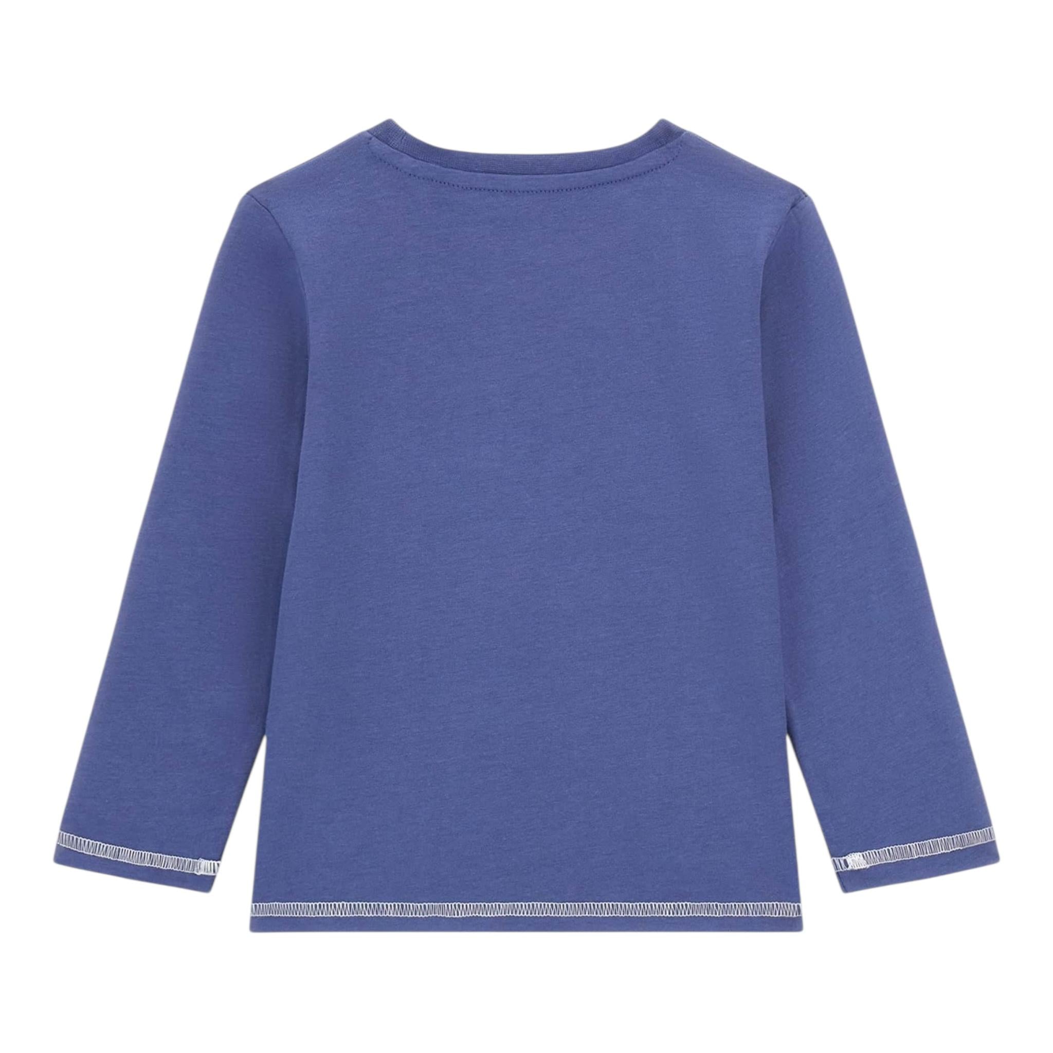 GUESS shirt girocollo tinta unita con logo Blu per Bambino N4YI28K8HM4J BLU GUESS