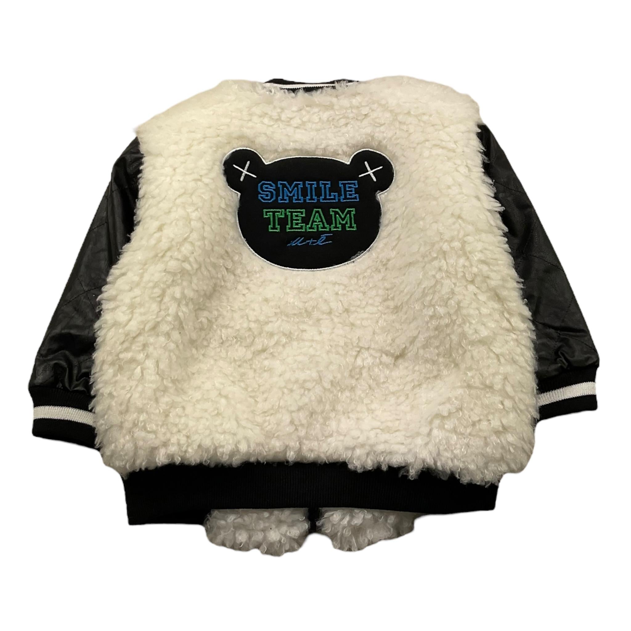 M+E' giubbino teddy tinta unita con maniche in contrasto Panna per Neonata UE0471 PANNA M+E'