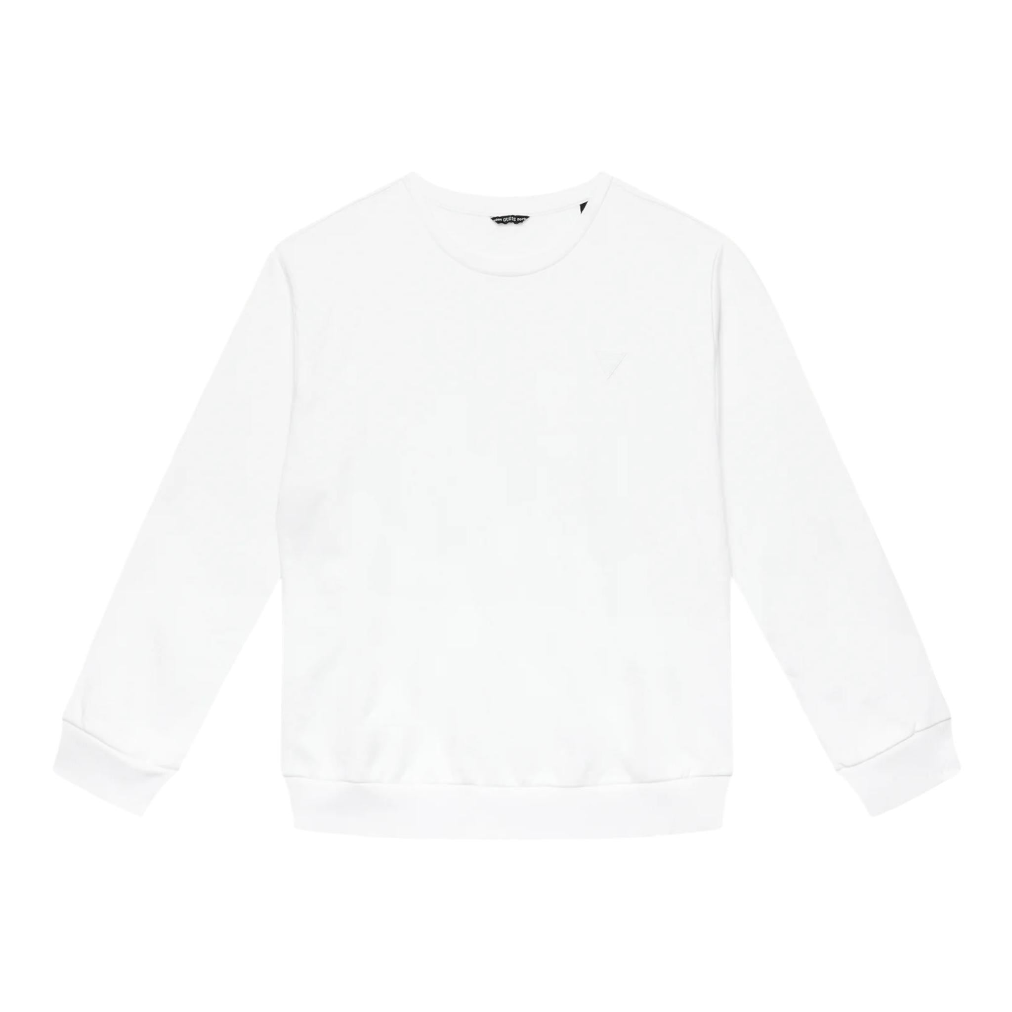 GUESS felpa chiusa girocollo tinta unita con logo Bianco per Bambino L4YQ05KAD73 BIANCO GUESS