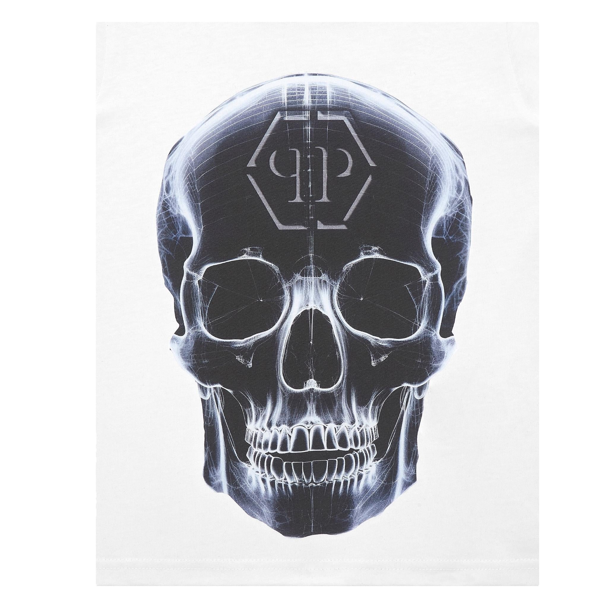 PHILIPPE PLEIN t-shirt girocollo tinta unita con stampa logo Bianco per Bambino BTK1269 BIANCO PHILIPPE PLEIN